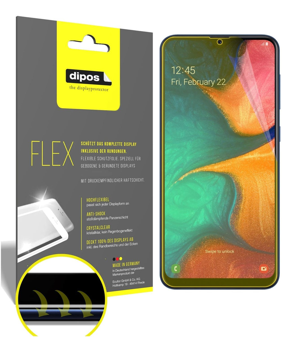2x 3D Full Cover Schutzfolie für Samsung Galaxy A20e