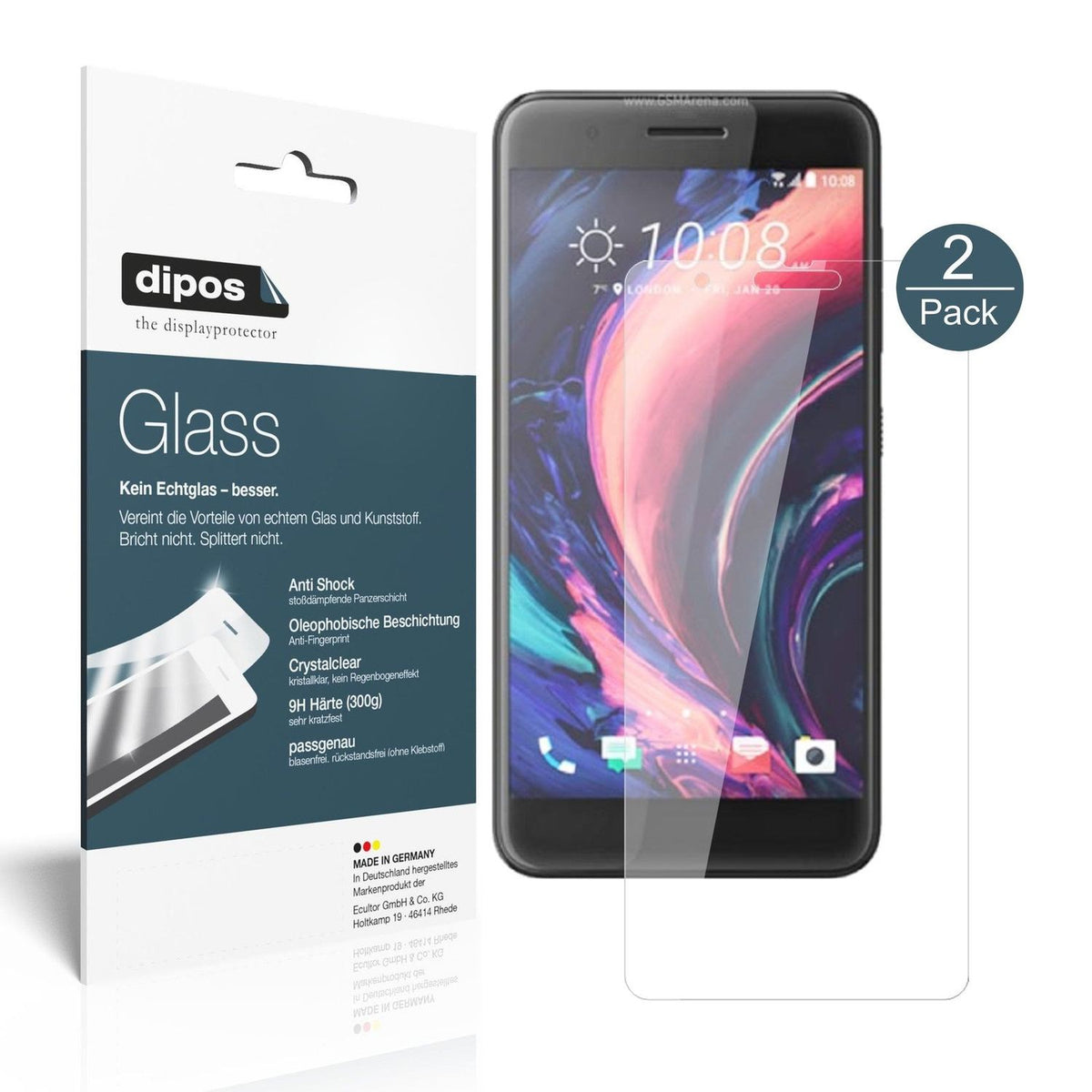 2x 9H Schutzfolie für HTC One X10 Panzerfolie