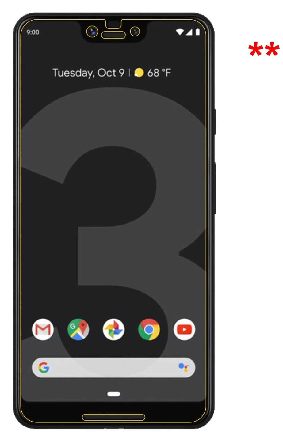 Dünne und klare Folie passend zugeschnitten für Google Pixel 3 XL