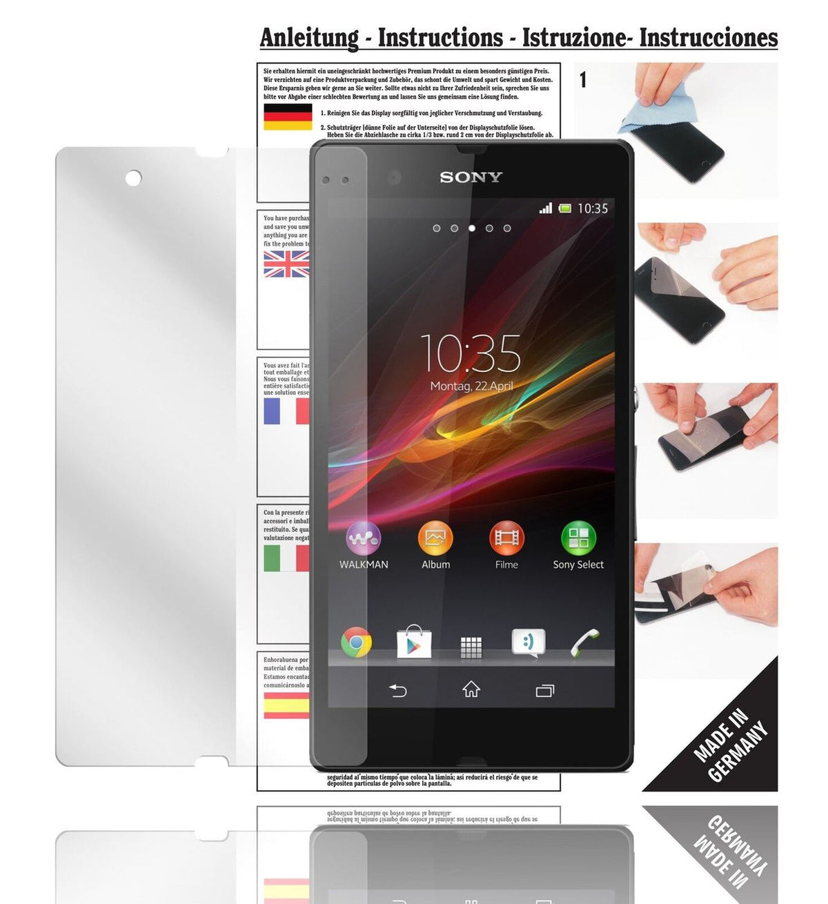 6x Schutzfolie klar für Xperia Z Sony Display-Schutzfolie