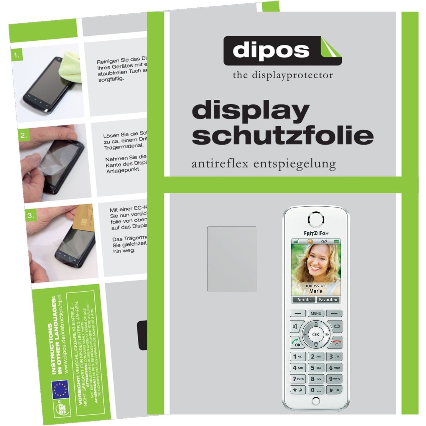 2x Schutzfolie matt für Fritz!Fon C4 AVM Display-Schutzfolie