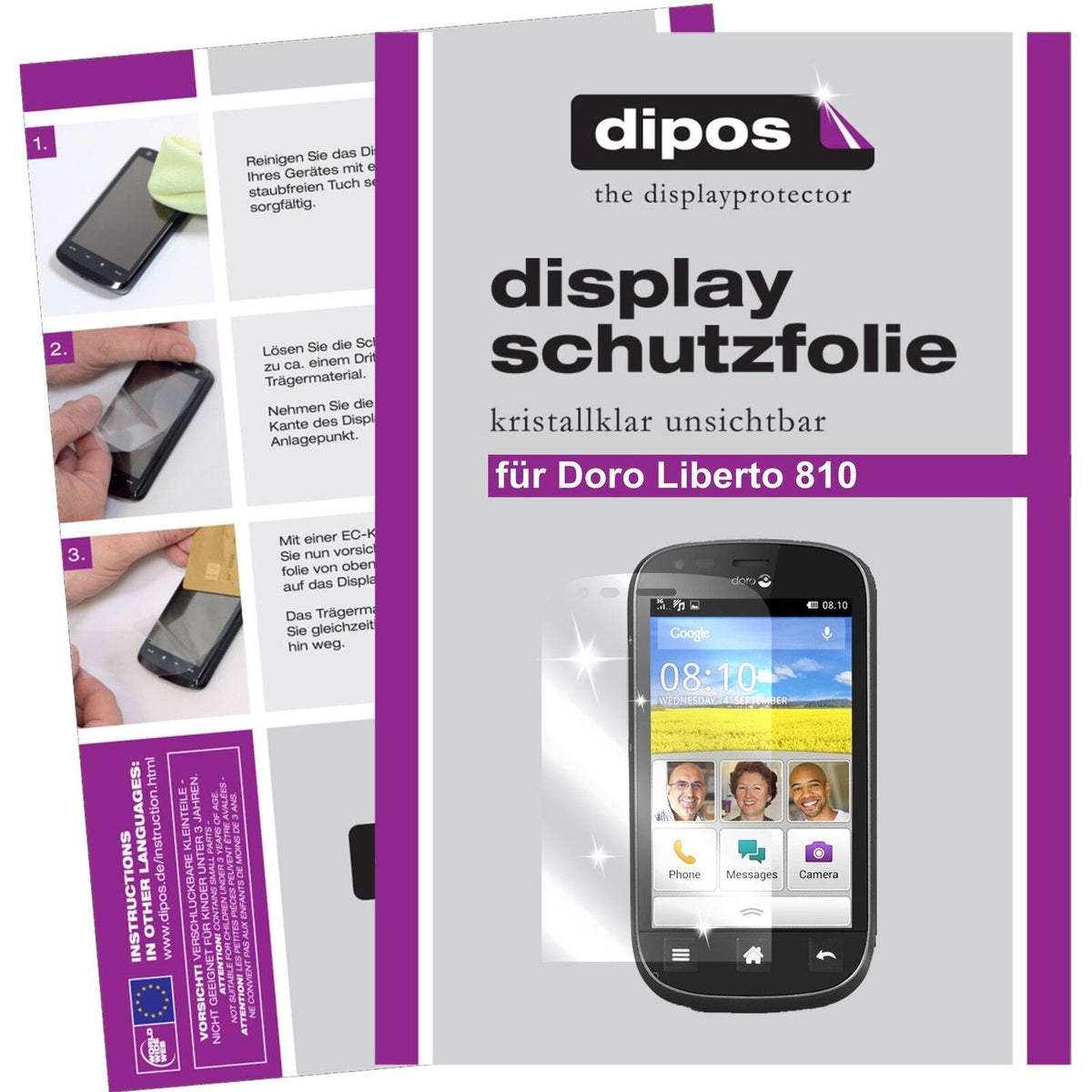 2x Schutzfolie klar für Liberto 810 Doro Display-Schutzfolie
