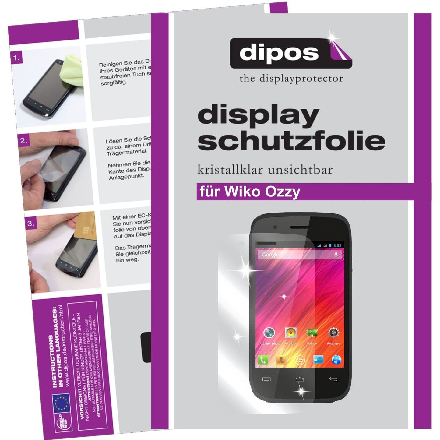 2x Schutzfolie klar für Ozzy Wiko Display-Schutzfolie