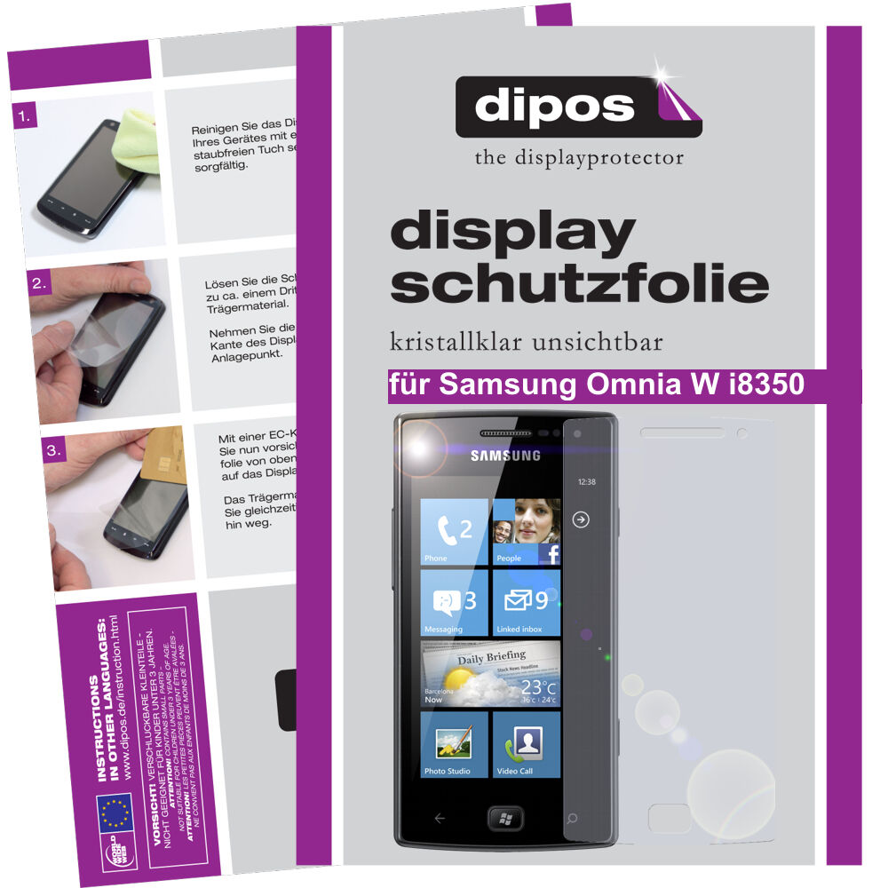2x Schutzfolie klar für Omnia M i8350 Samsung Display-Schutzfolie
