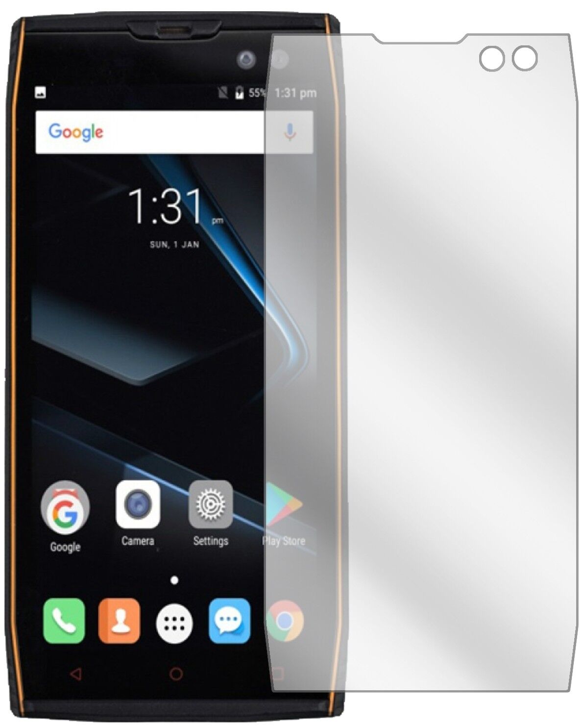 Klare Displayschutzfolie von dipos passend für Doogee S50, präziser Zuschnitt und blasenfrei montiert