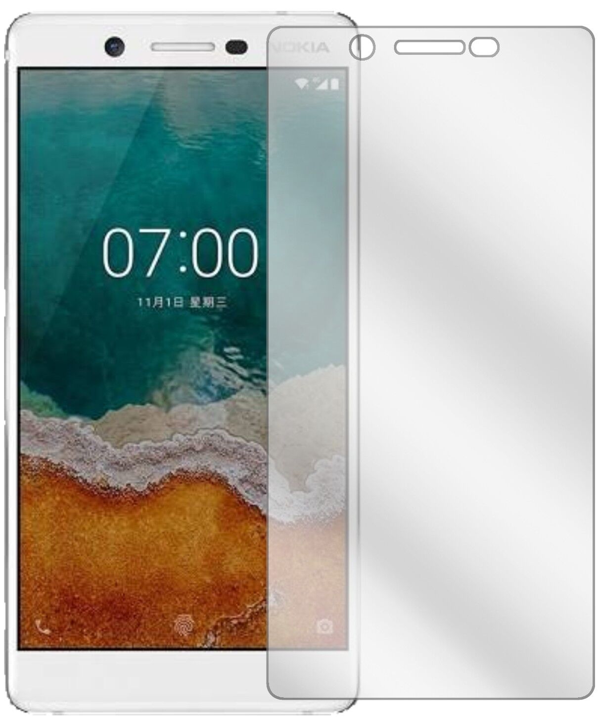 Klare Displayschutzfolie von dipos passend für Nokia 7, präziser Zuschnitt und blasenfrei montiert