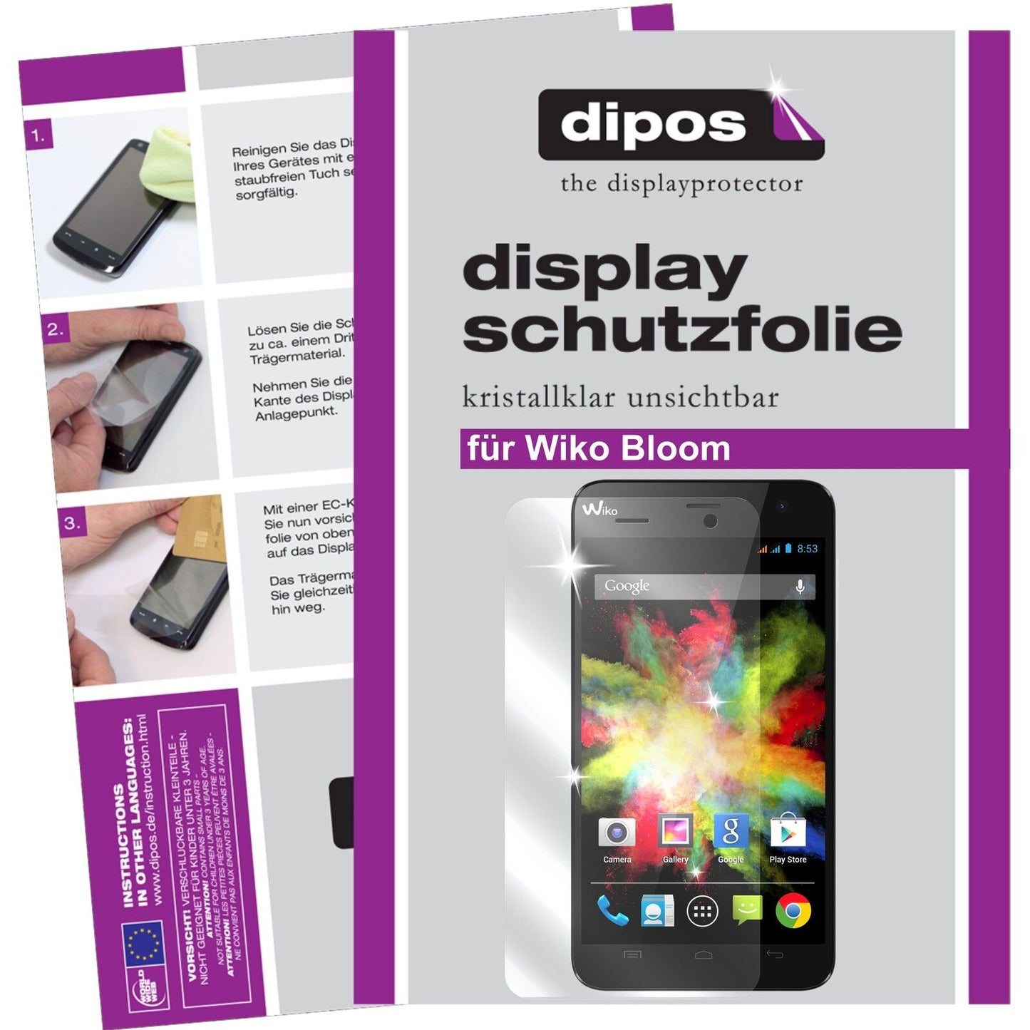 2x Schutzfolie klar für Bloom Wiko Display-Schutzfolie