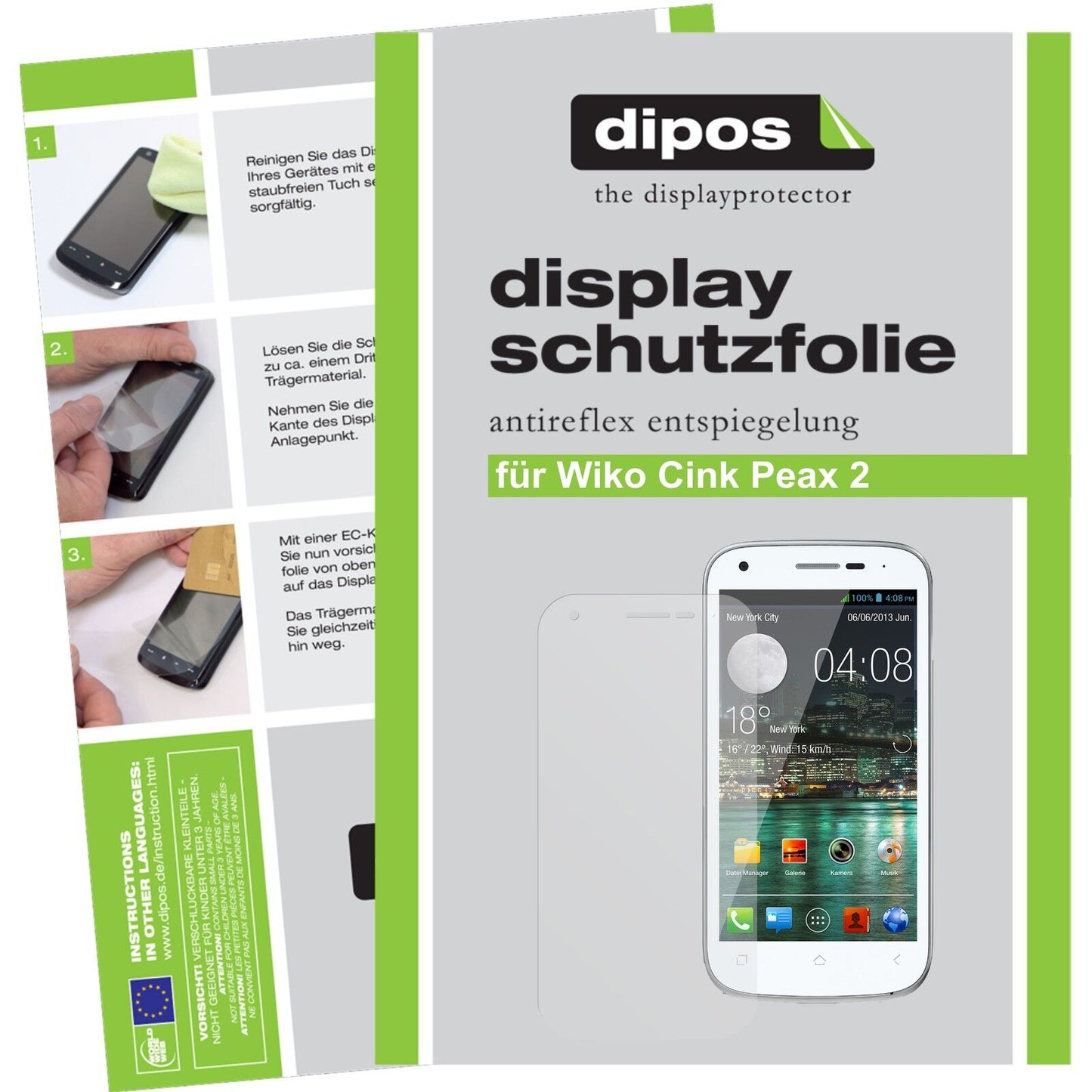 2x Schutzfolie matt für Cink Peax 2 Wiko Display-Schutzfolie