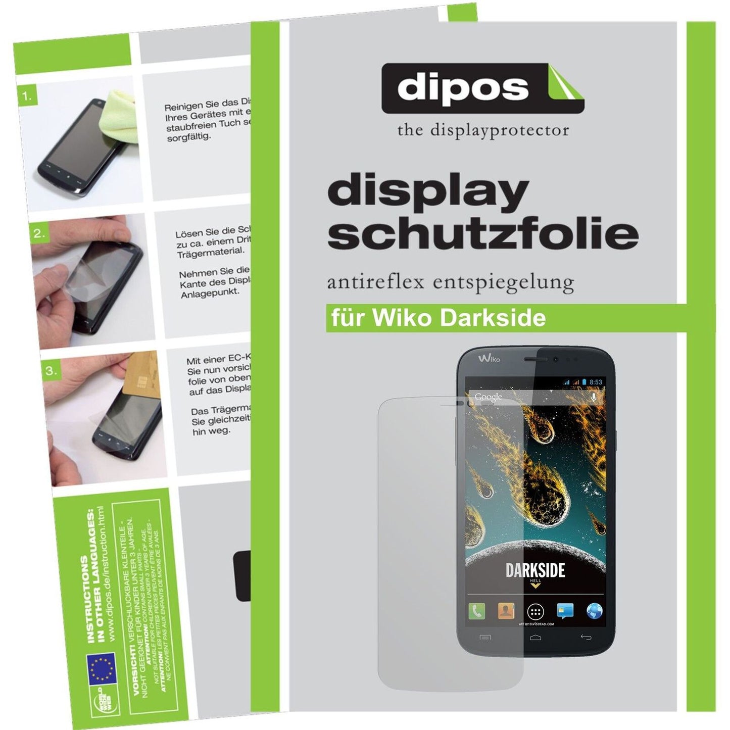 2x Schutzfolie matt für Darkside Wiko Display-Schutzfolie