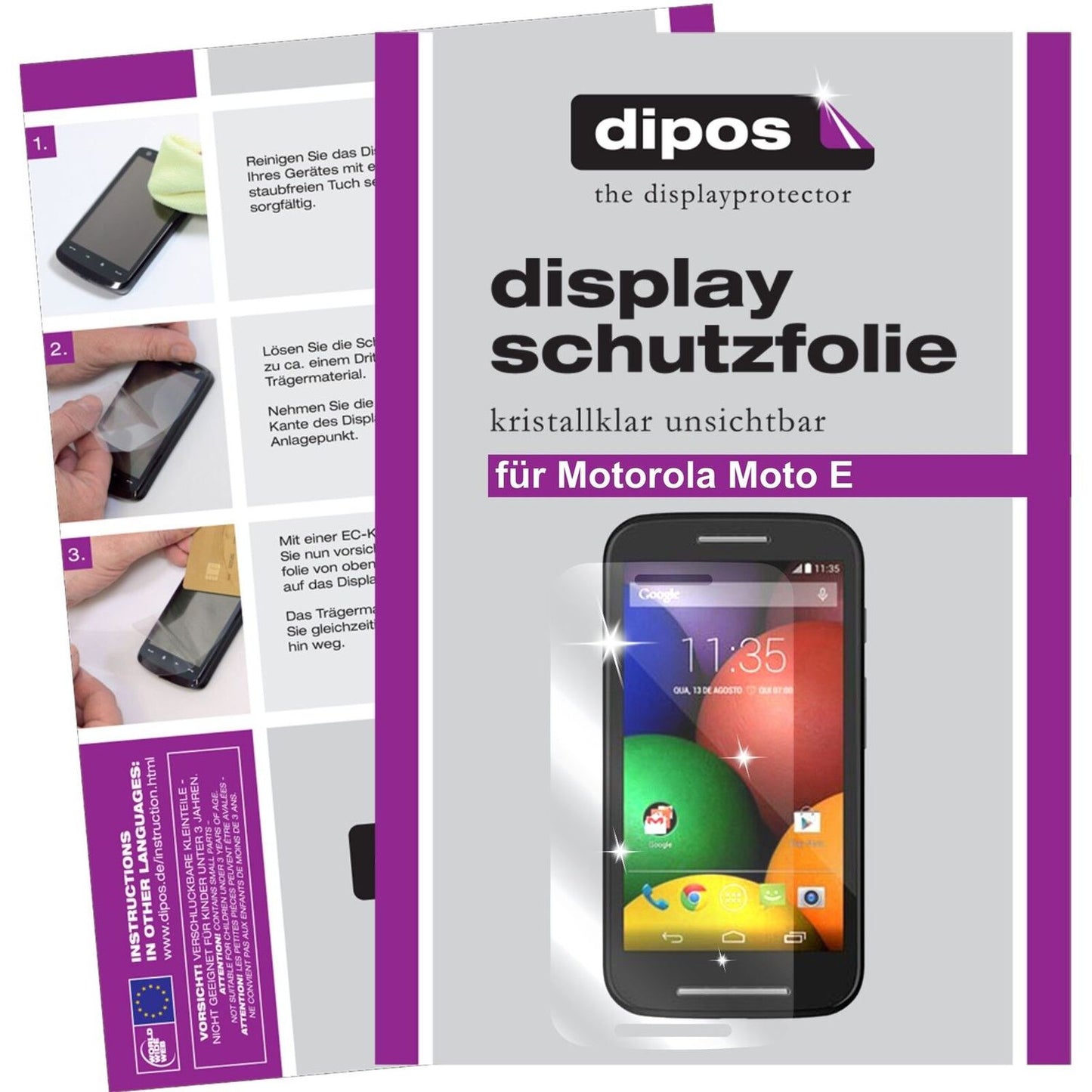 2x Schutzfolie klar für Moto E Motorola Display-Schutzfolie