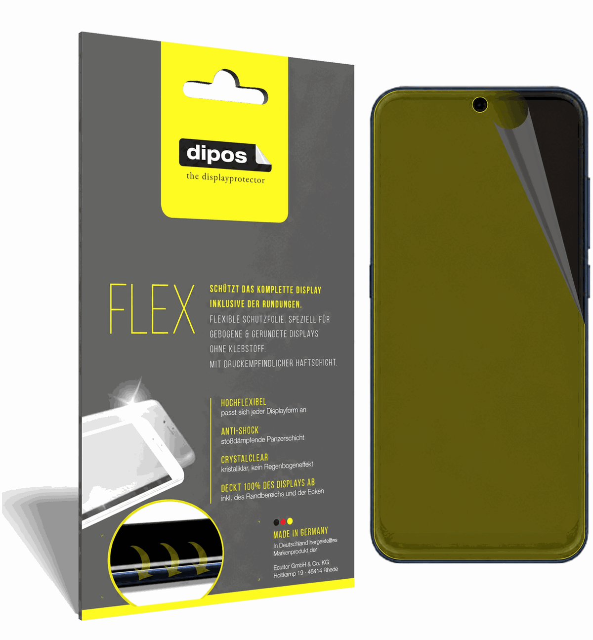 2x 3D Full Cover Schutzfolie für Hisense U50
