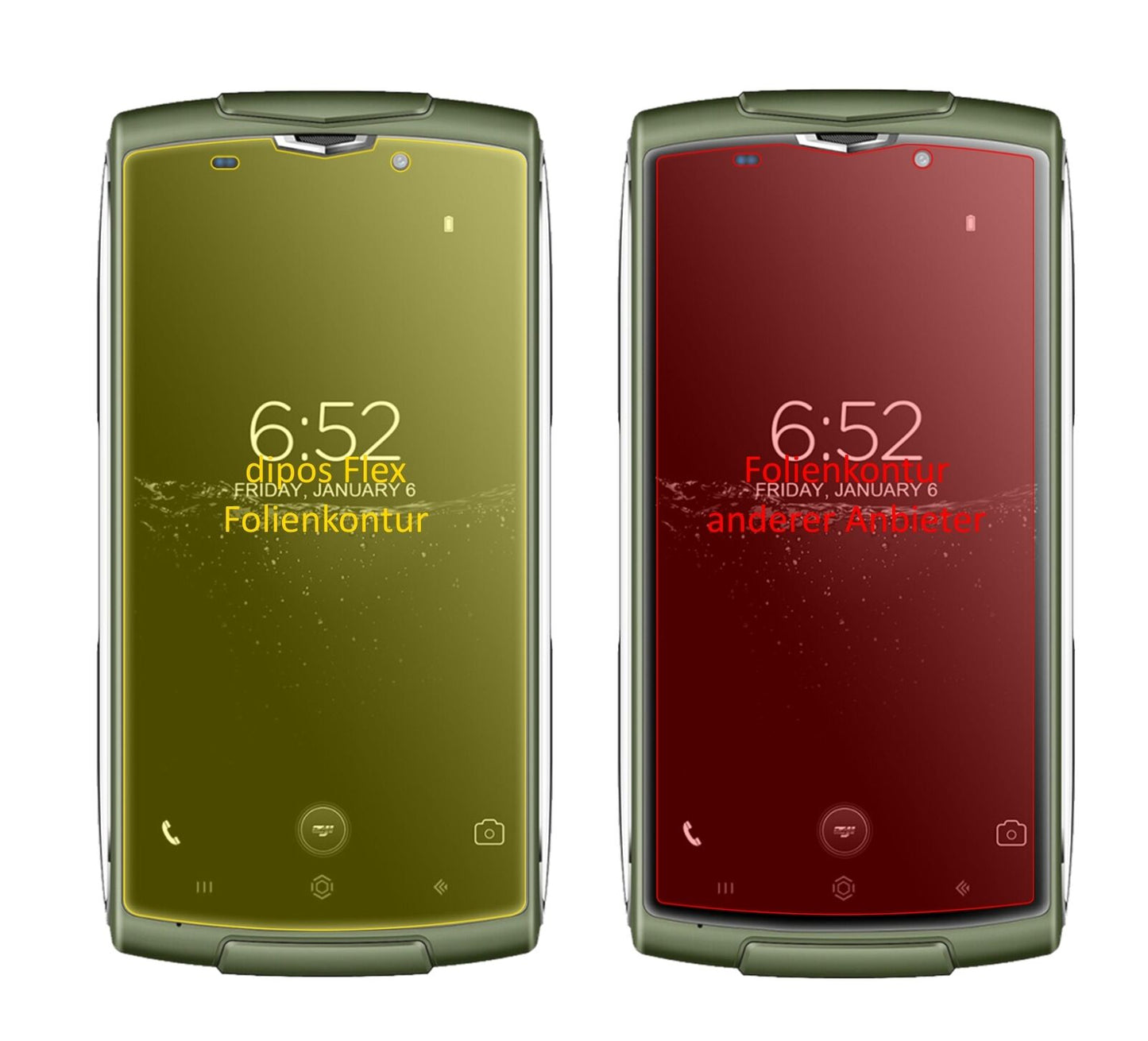 Klare Displayschutzfolie von dipos passend für Homtom Zoji Z7, 100% Displayabdeckung und blasenfreie Montage