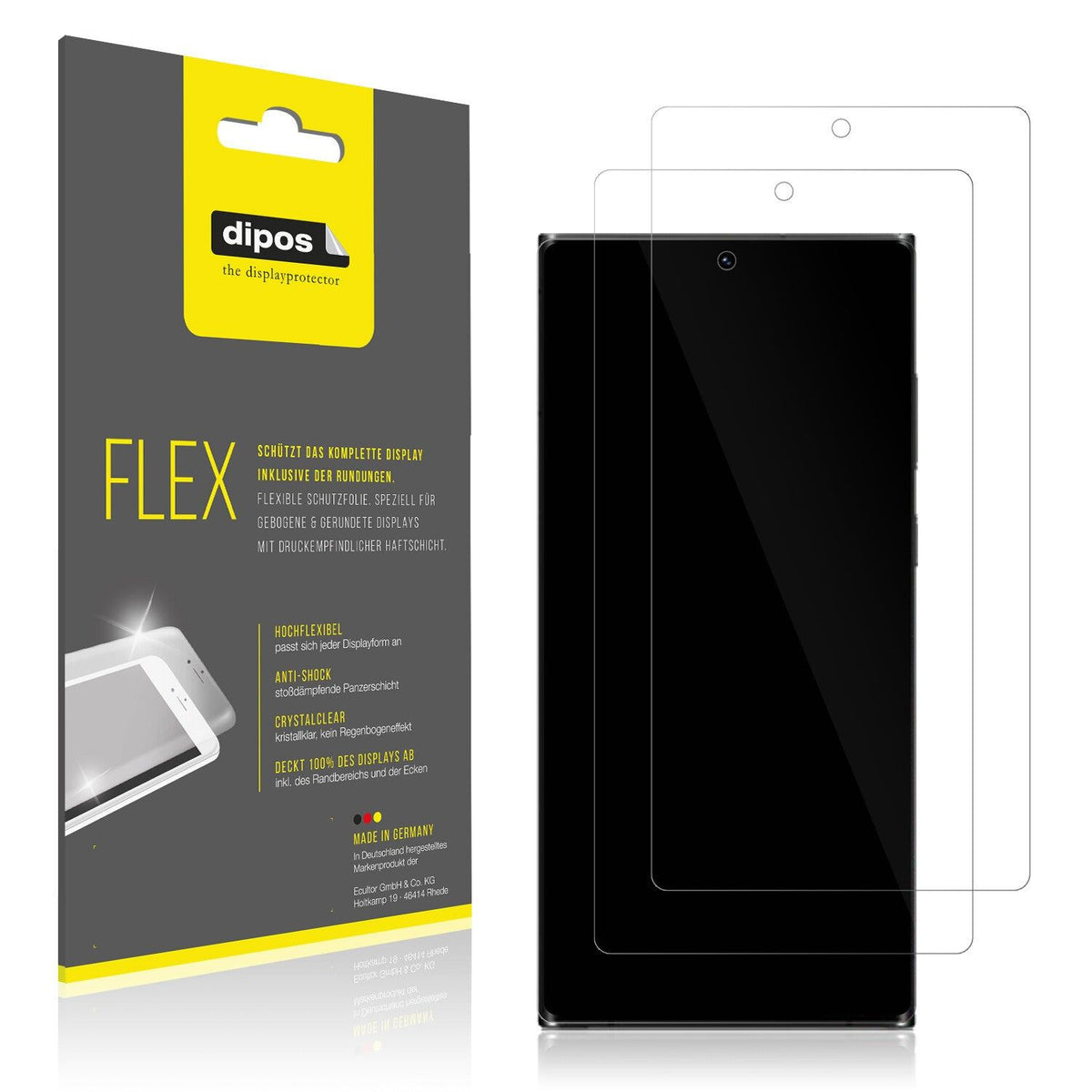 Klare Displayschutzfolie von dipos passend für Samsung Galaxy S23 Ultra, 100% Displayabdeckung und blasenfreie Montage