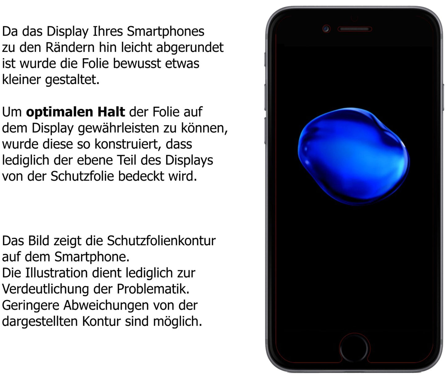 2x 9H Schutzfolie matt für Apple iPhone 7 Plus Panzerfolie