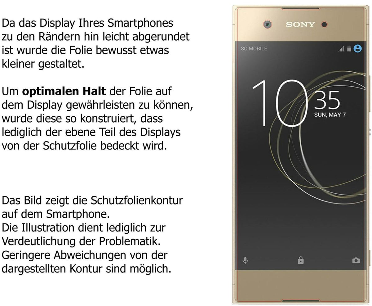 2x 9H Schutzfolie matt für Sony Xperia XA1 Panzerfolie