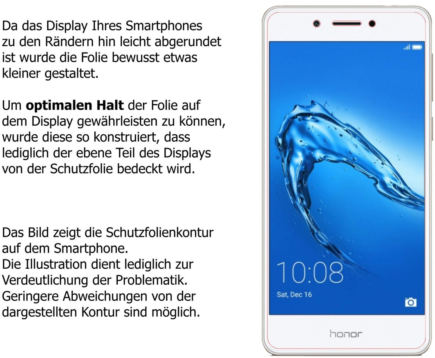 Dünne und klare Folie passend zugeschnitten für Huawei Honor 6C