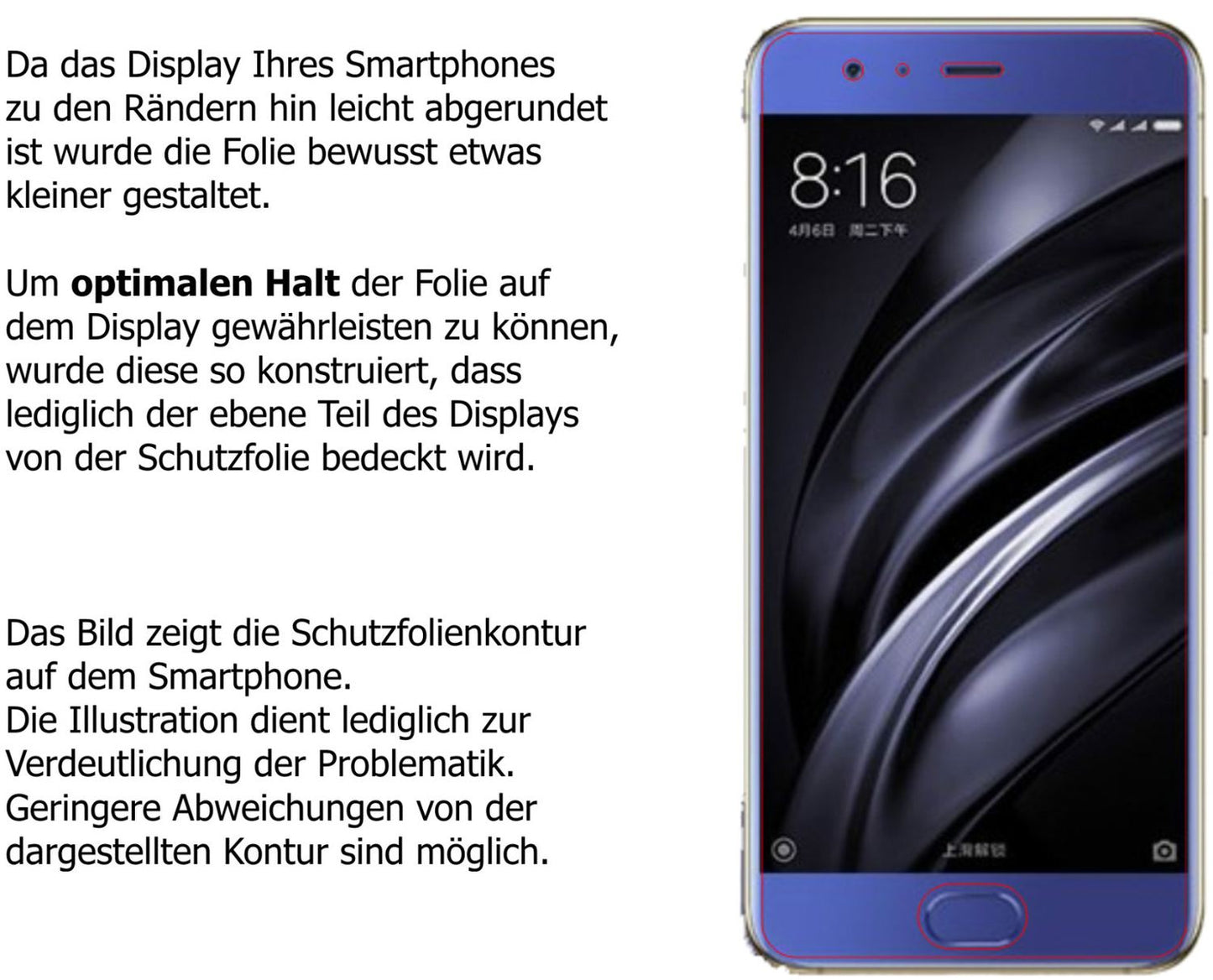2x 9H Schutzfolie matt für Xiaomi Mi6 Panzerfolie