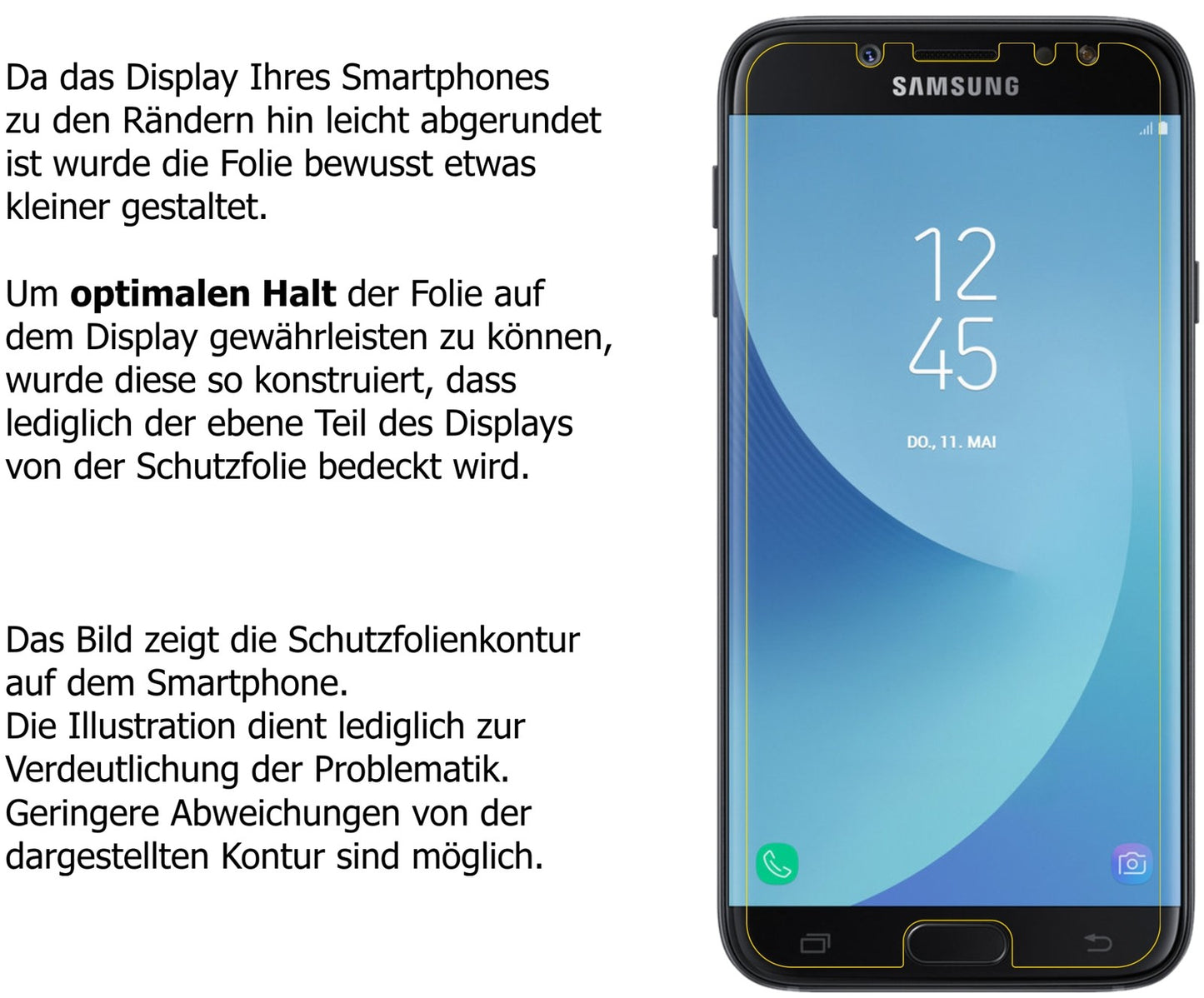 2x 9H Schutzfolie für Samsung Galaxy J7 2017 Panzerfolie