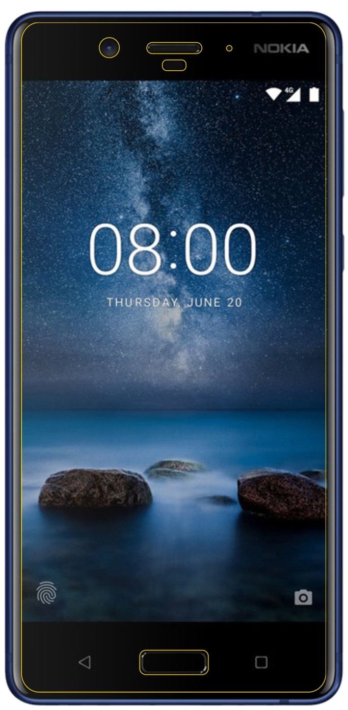 Dünne und klare Folie passend zugeschnitten für Nokia 8