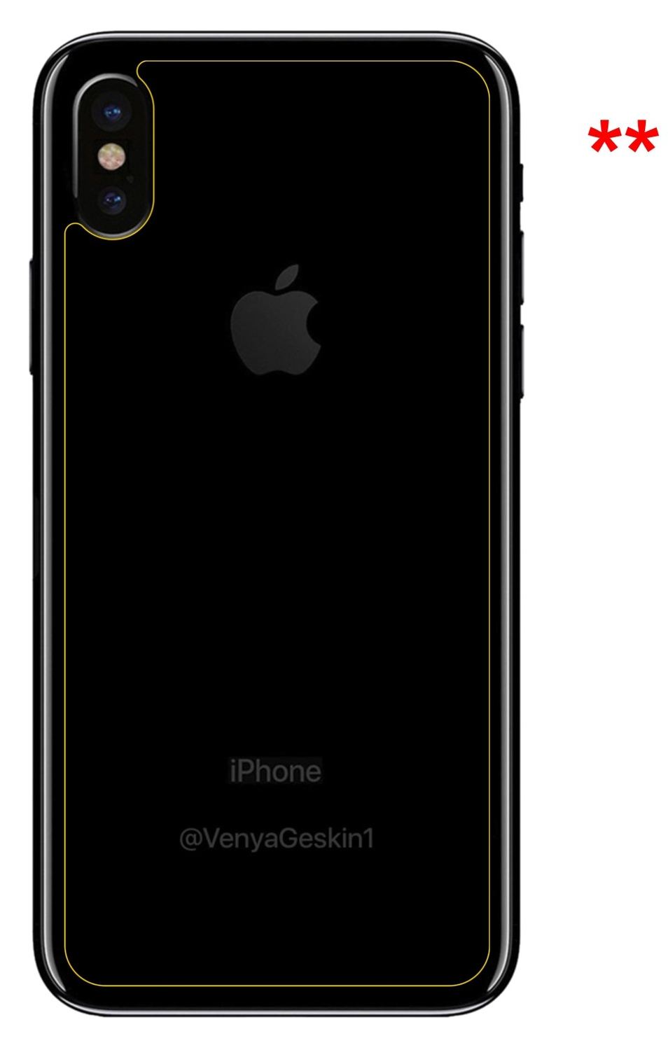 Dünne und klare Folie passend zugeschnitten für Apple iPhone X Rückseite
