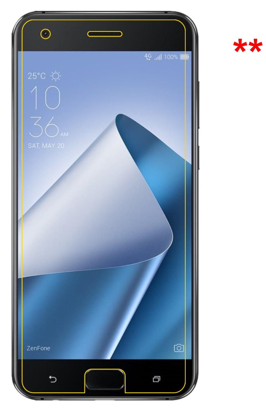 Privatsphäre-Schutz durch Sichtschutz-Folie passend zugeschnitten für Asus ZenFone 4 Pro ZS551KL