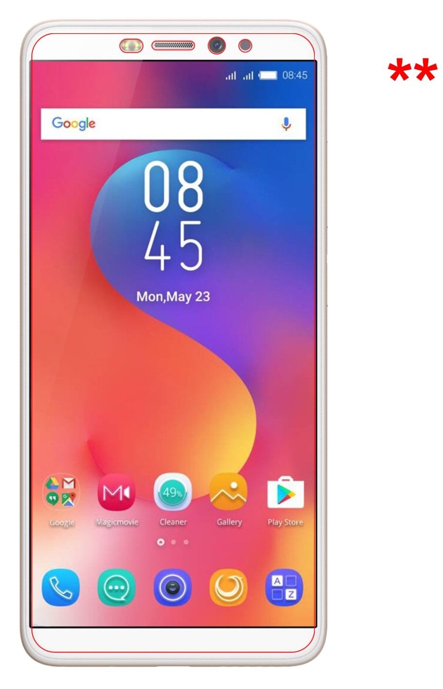 Dünne und klare Folie passend zugeschnitten für Infinix Hot S3
