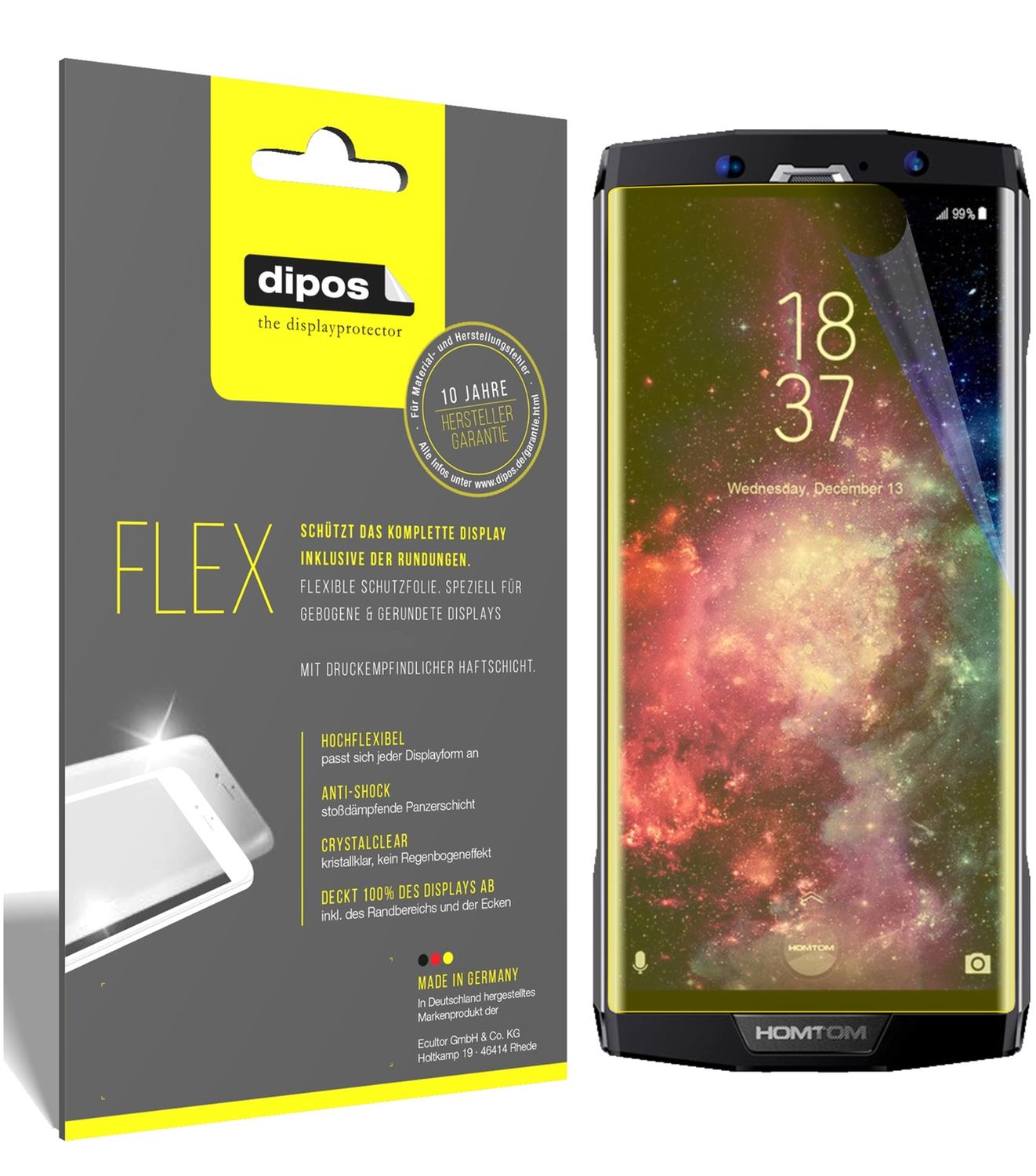 3x 3D Full Cover Schutzfolie für Homtom HT70