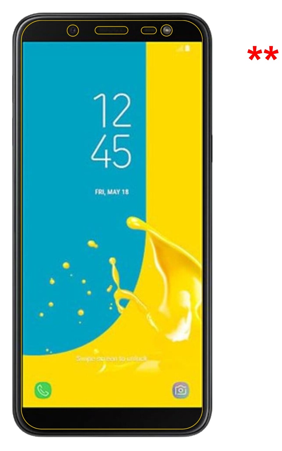 Dünne und klare Folie passend zugeschnitten für Samsung Galaxy J6 (2018)