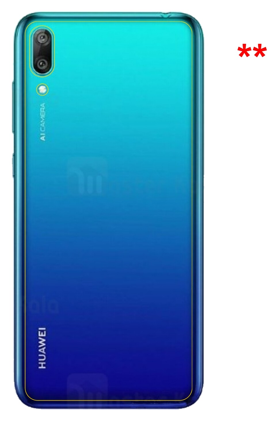 Dünne und klare Folie passend zugeschnitten für Huawei Y7 Pro (2019) Rückseite
