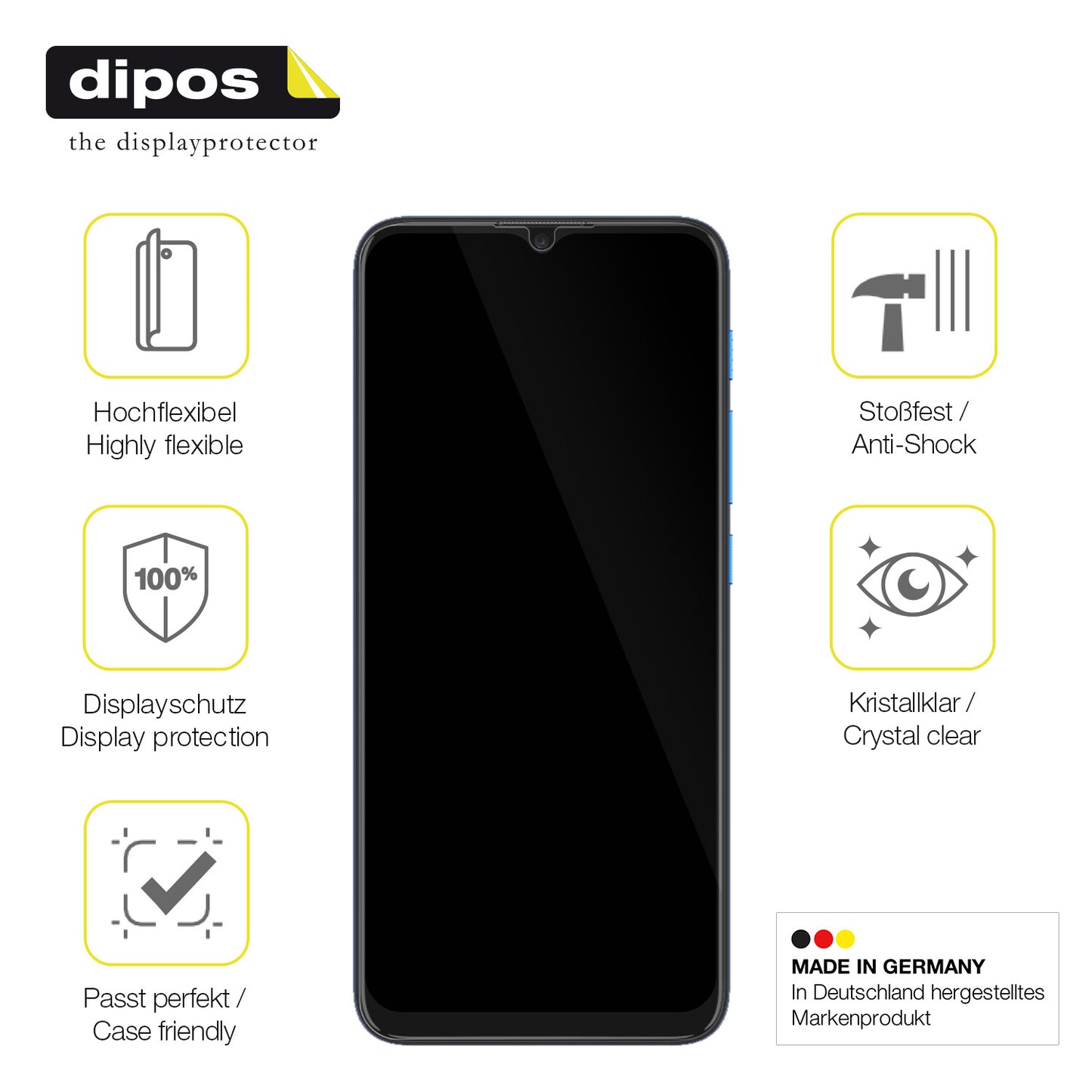 2x 3D Full Cover Schutzfolie für MOTOROLA Moto E7 Power