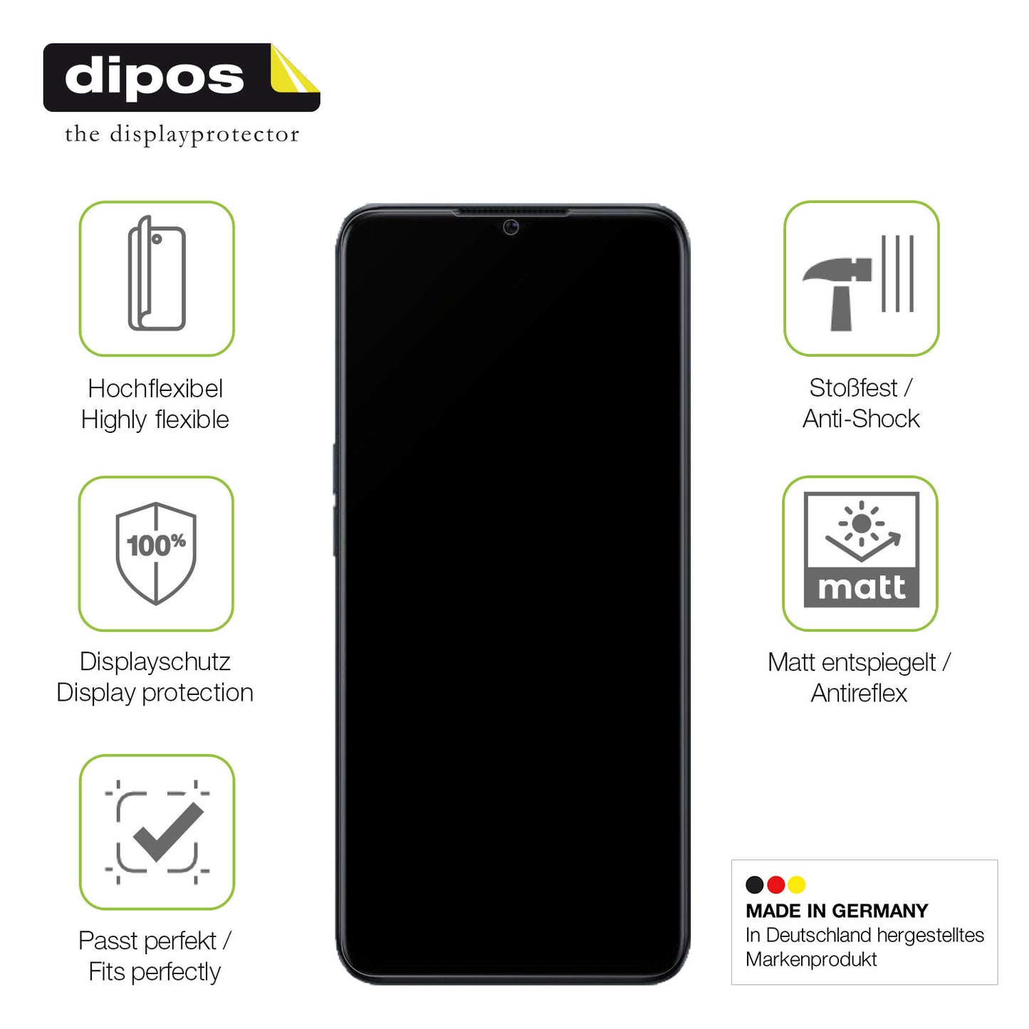 2x Full Cover Schutzfolie matt für Oppo A77 5G