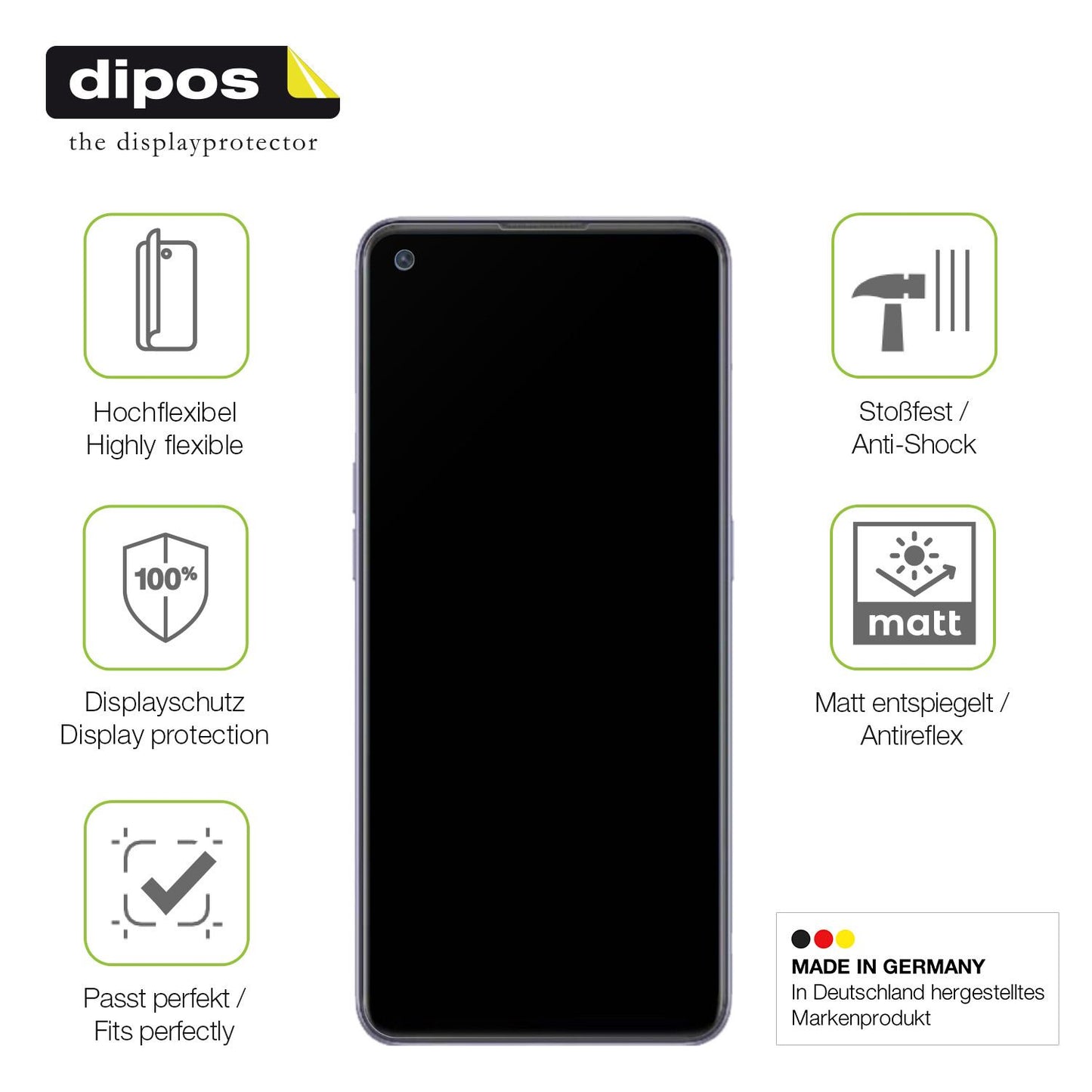 2x Full Cover Schutzfolie matt für Oppo Reno 6 Lite