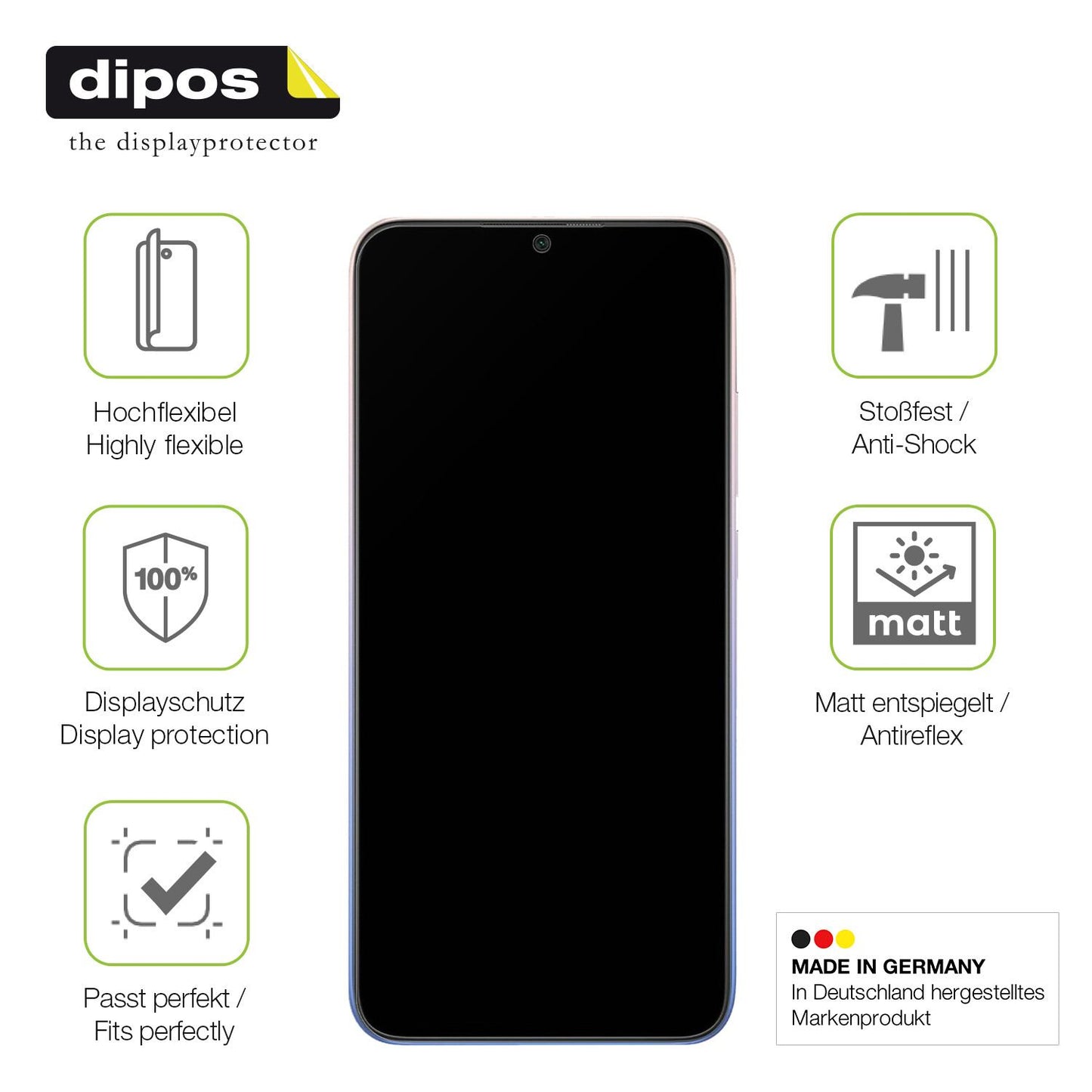2x Full Cover Schutzfolie matt für Xiaomi Redmi 9 Activ