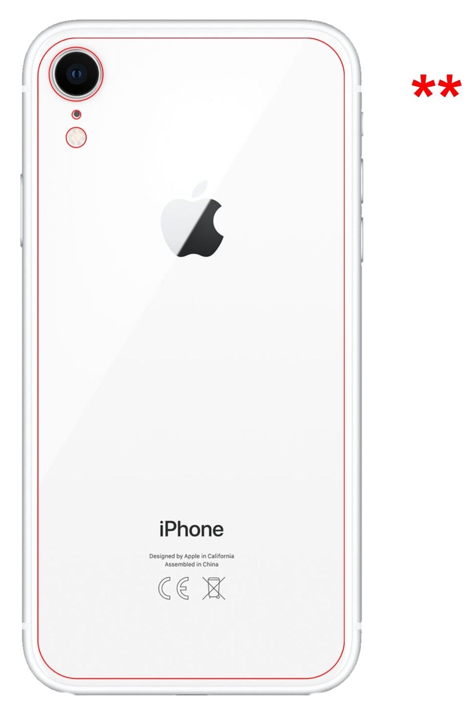 1x 9H Schutzfolie für Apple iPhone XR Rückseite Panzerfolie