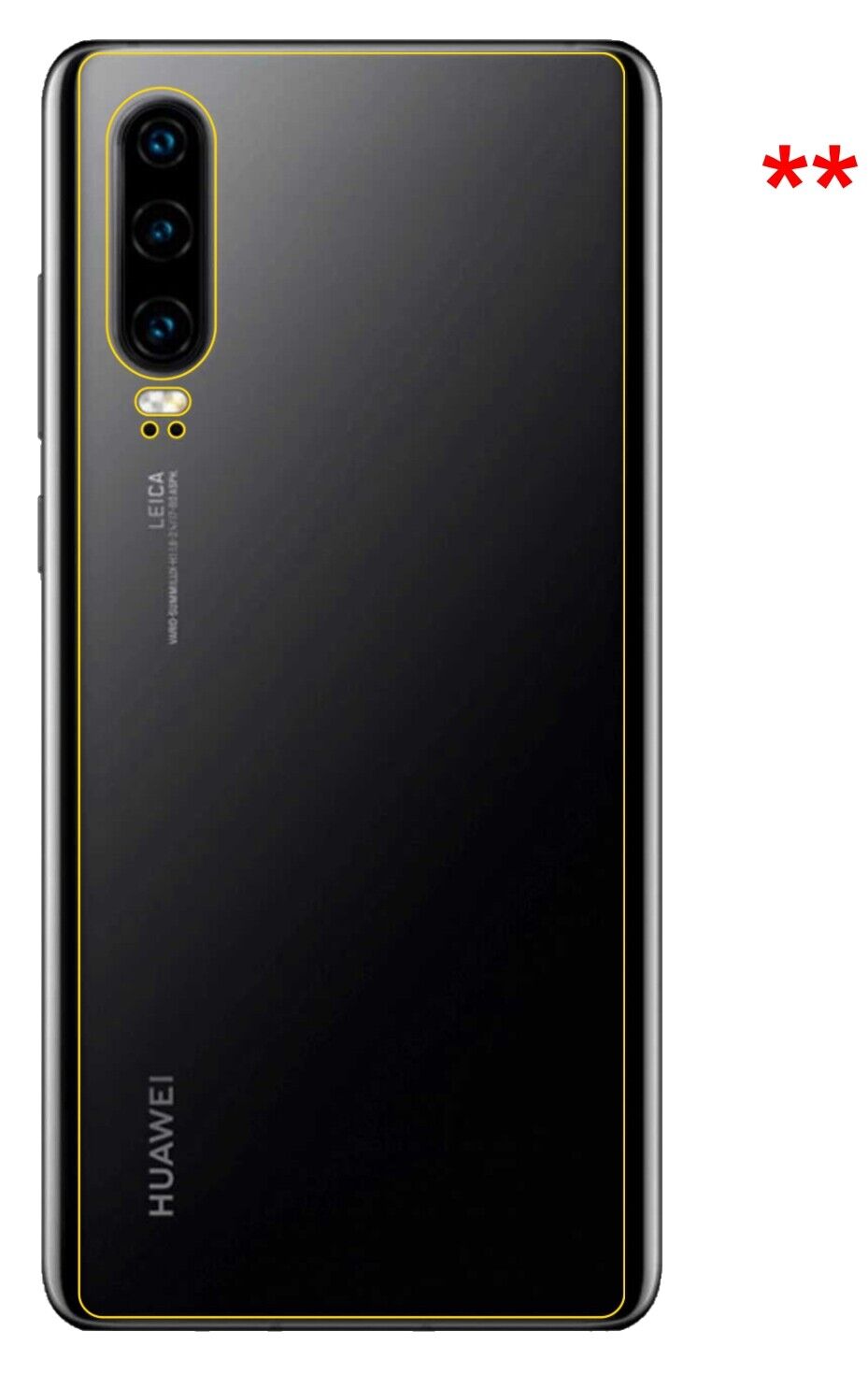 1x 9H Schutzfolie für Huawei P30 Rückseite Panzerfolie
