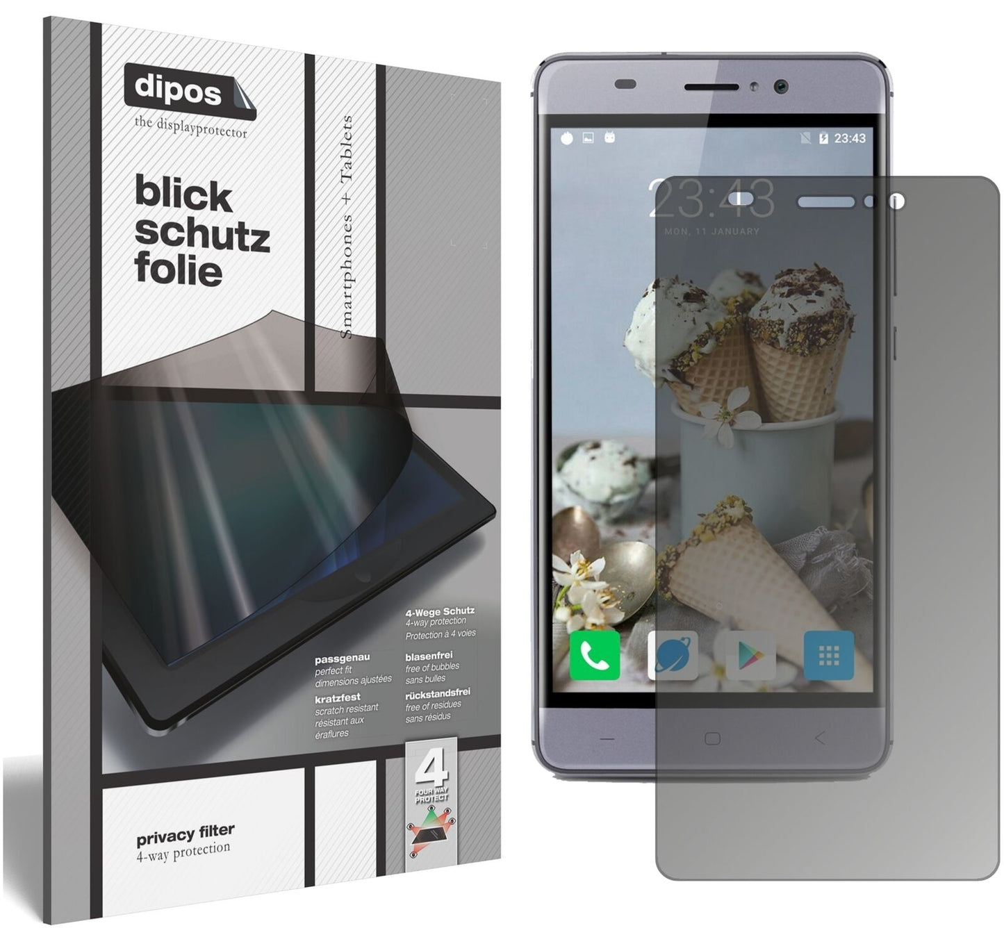 Blickschutzfolie für Landvo XM300 matt Schutzfolie Privacy