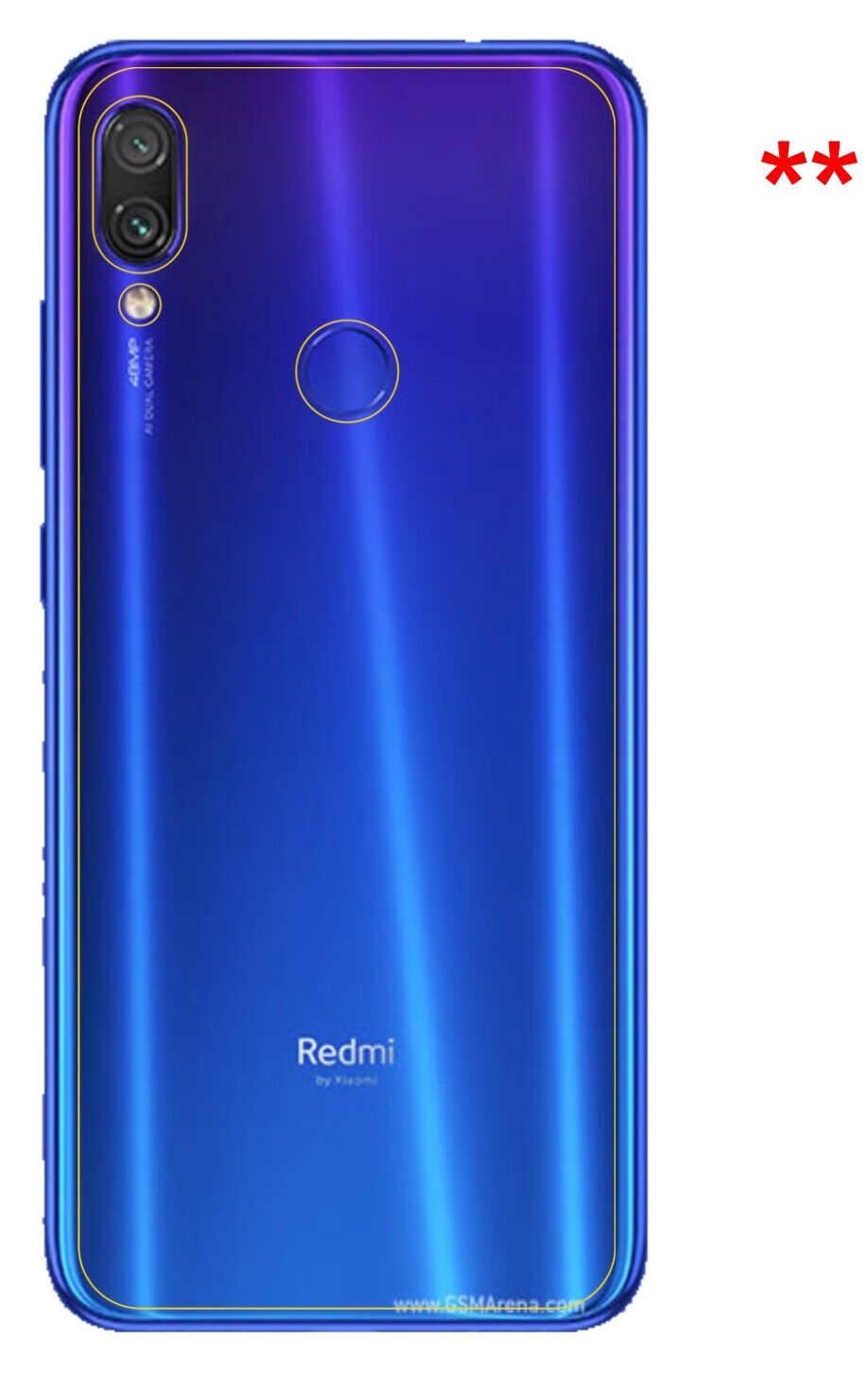 1x Schutzfolie klar für Xiaomi Redmi Note 7 Pro Rückseite Display-Schutzfolie