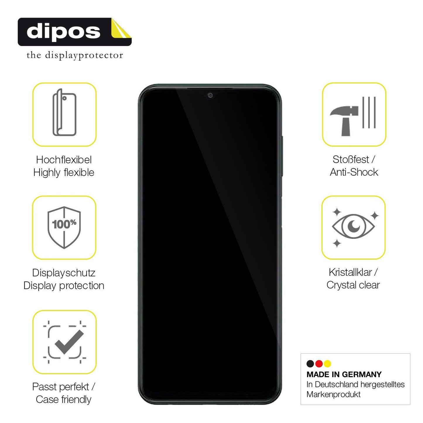 1x 3D Full Cover Schutzfolie für itel A60