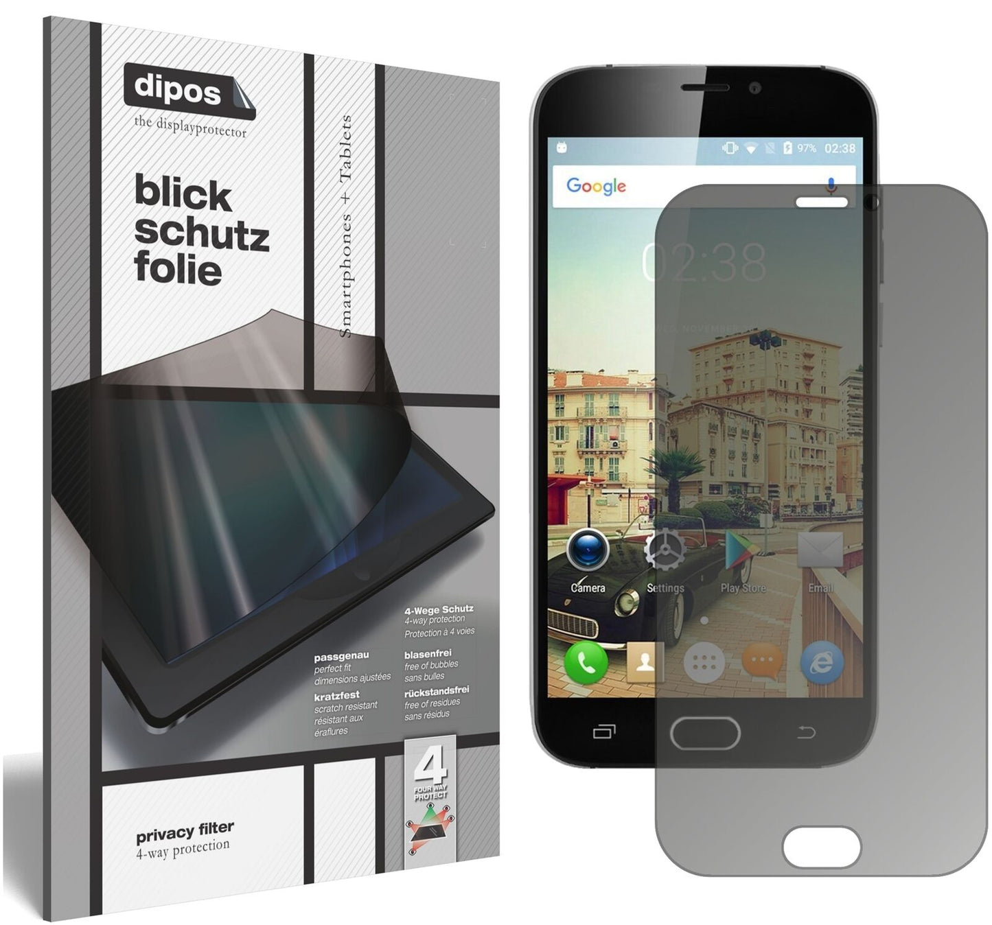 Blickschutzfolie für Doogee X9 Pro matt Schutzfolie Privacy