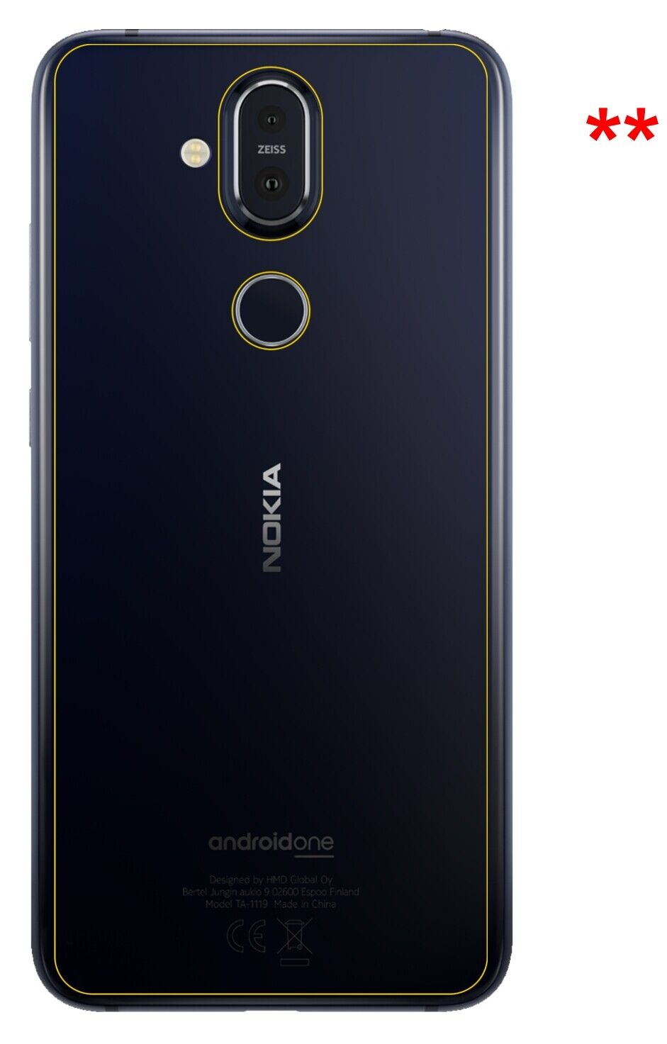 1x 9H Schutzfolie matt für Nokia 8.1 Rückseite Panzerfolie
