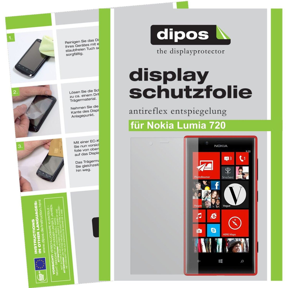 2x Schutzfolie matt für Lumia 720 Nokia Display-Schutzfolie