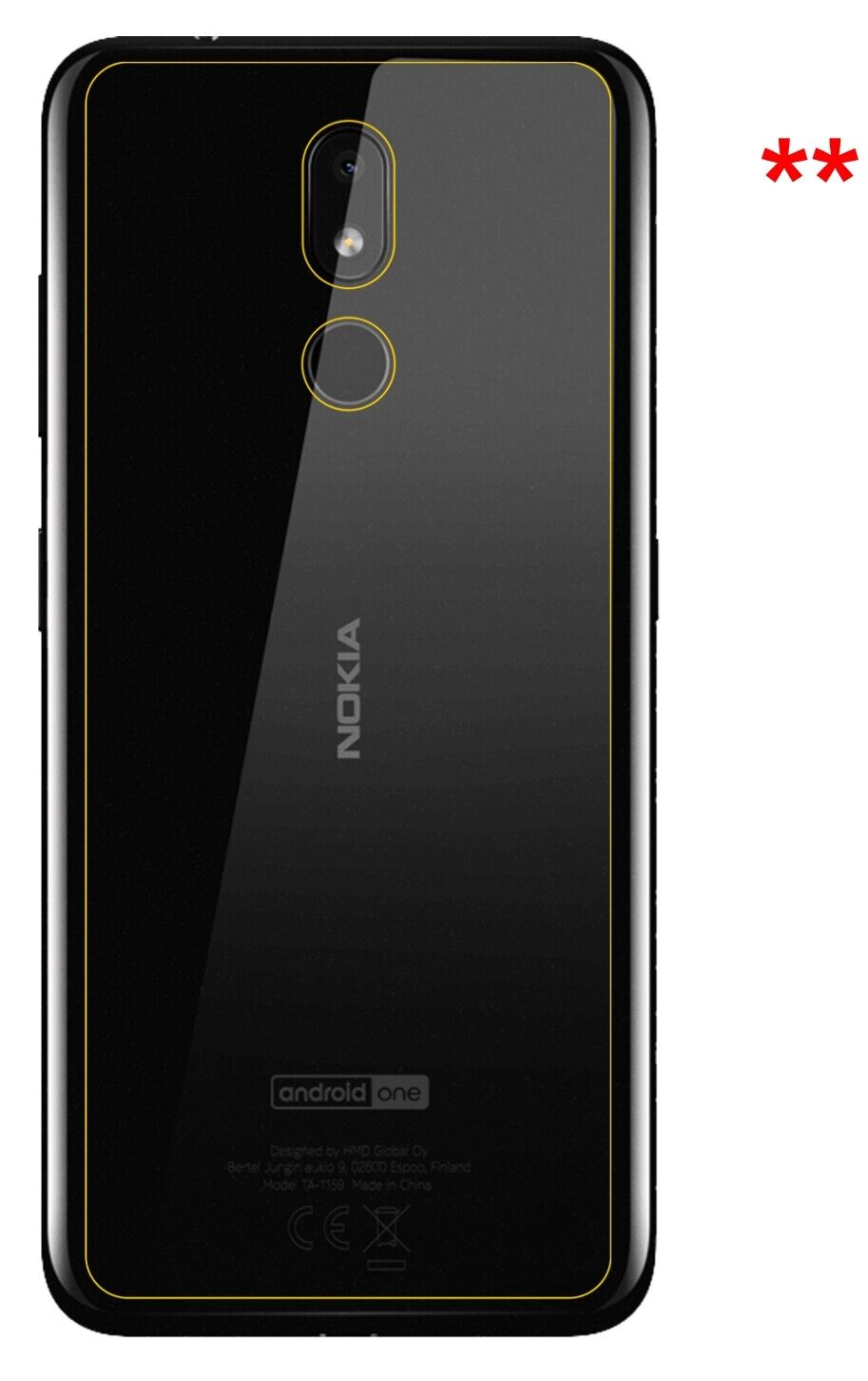 1x Schutzfolie matt für Nokia 3.2 Rückseite Display-Schutzfolie