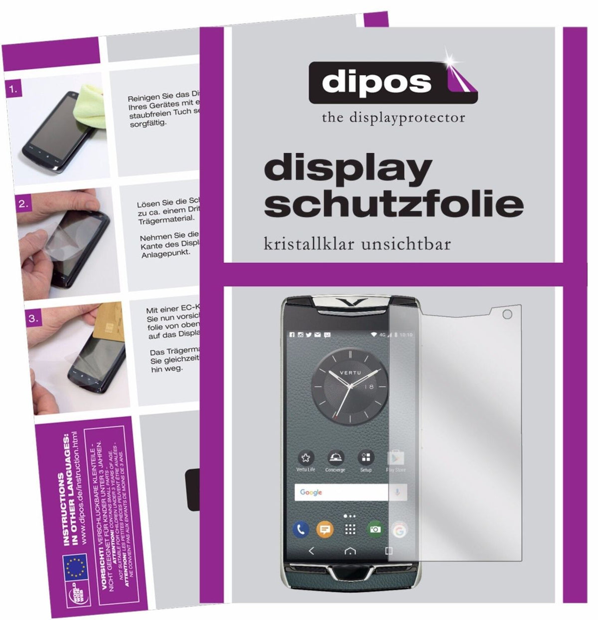 2x Schutzfolie klar für Vertu Constellation (2017) Display-Schutzfolie
