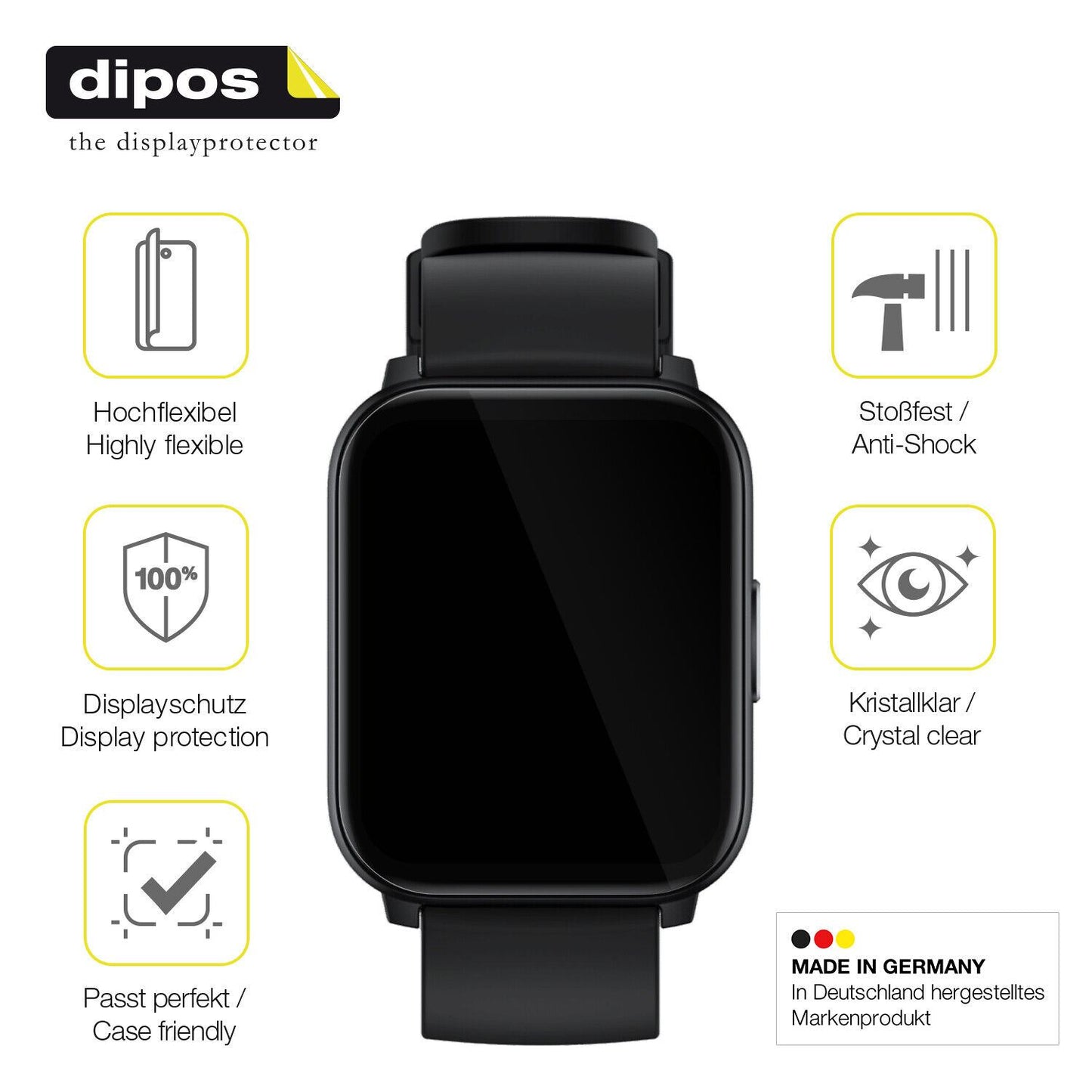1x 3D Full Cover Schutzfolie für Realme Watch S100