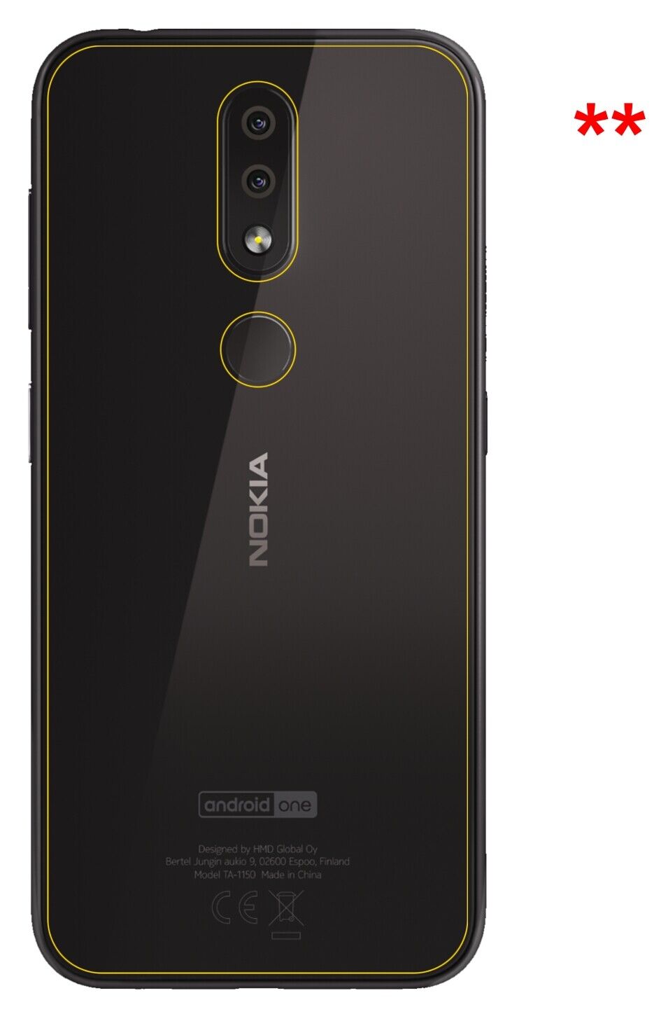 1x Schutzfolie klar für Nokia 4.2 Rückseite Display-Schutzfolie
