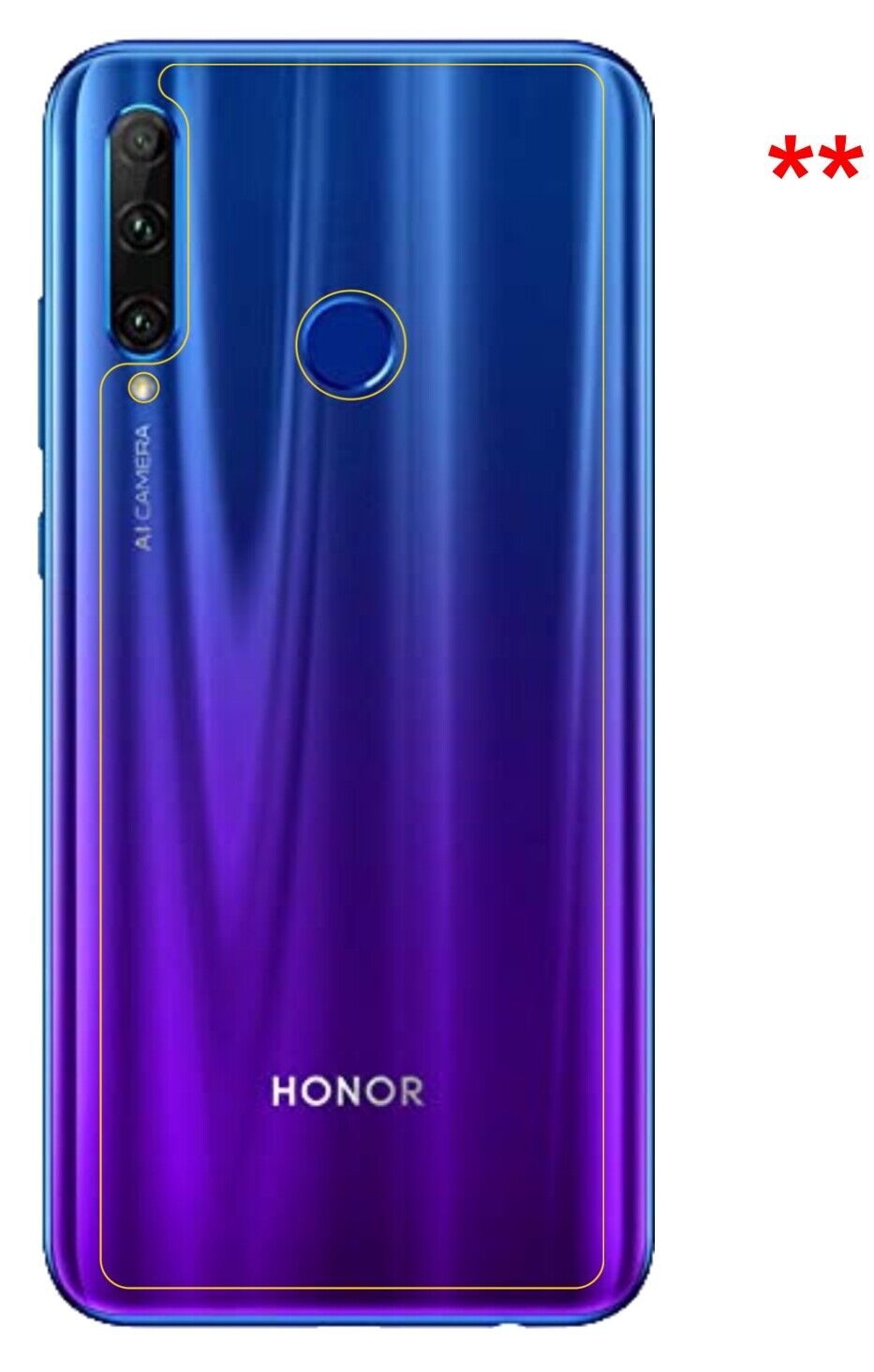Dünne und klare Folie passend zugeschnitten für Honor 20 lite Rückseite