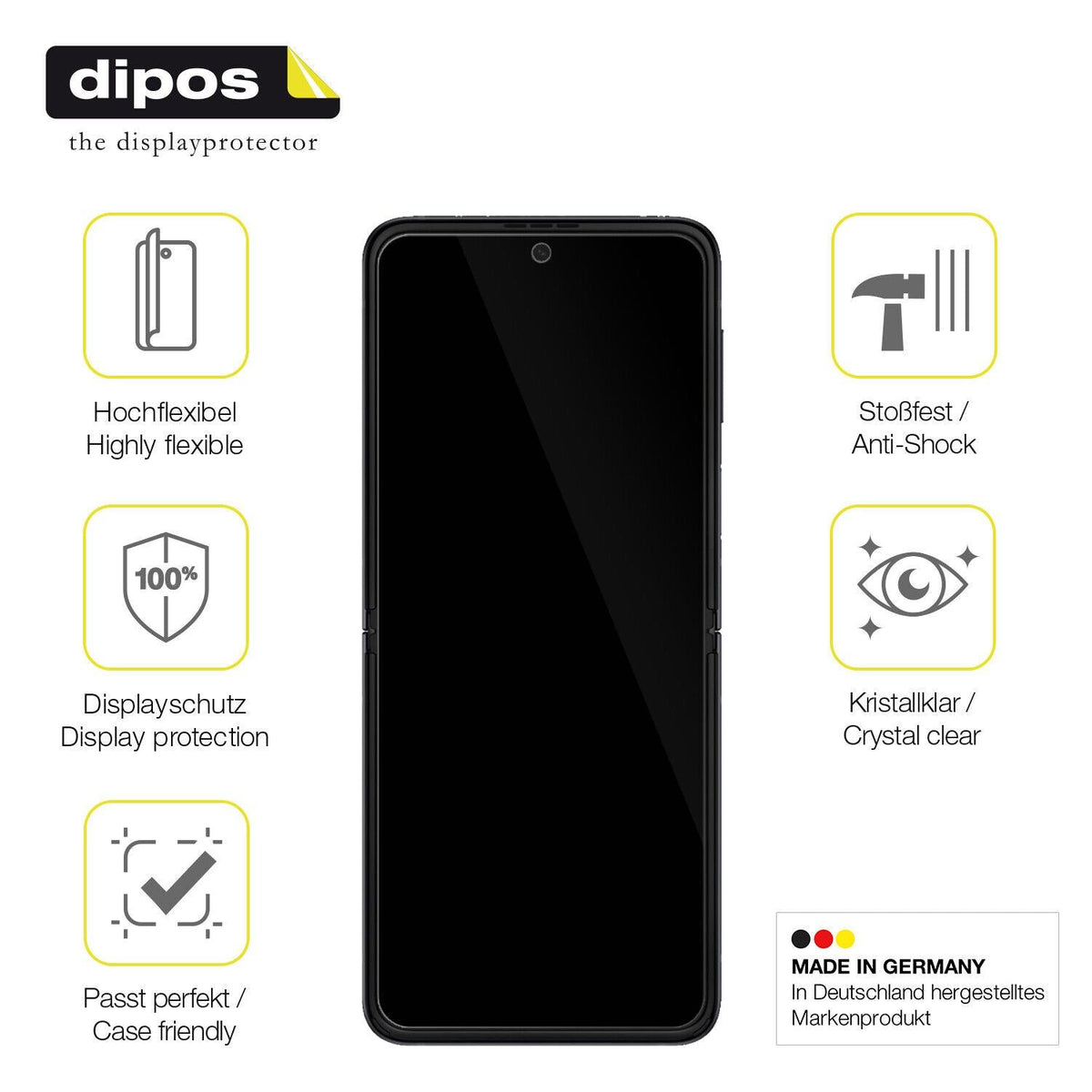 2x 3D Full Cover Schutzfolie für Samsung Galaxy Z Flip 5