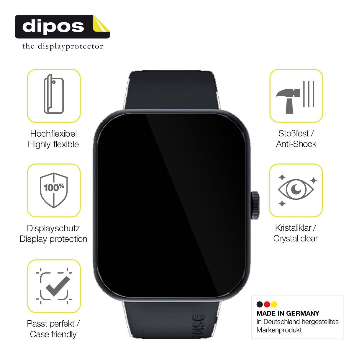1x 3D Full Cover Schutzfolie für Noise ColorFit Pulse Go Buzz