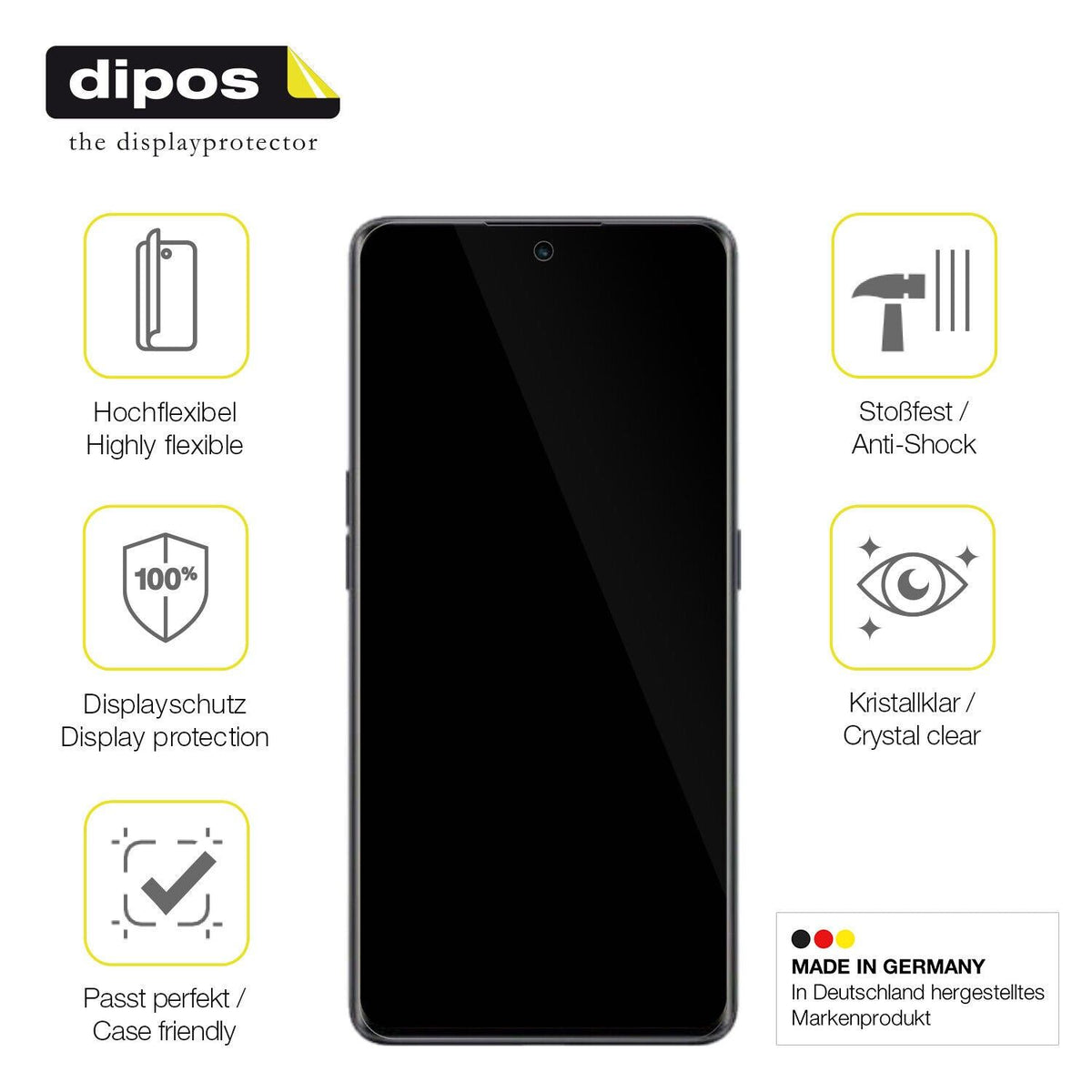 1x 3D Full Cover Schutzfolie für Oppo Reno8 T 5G