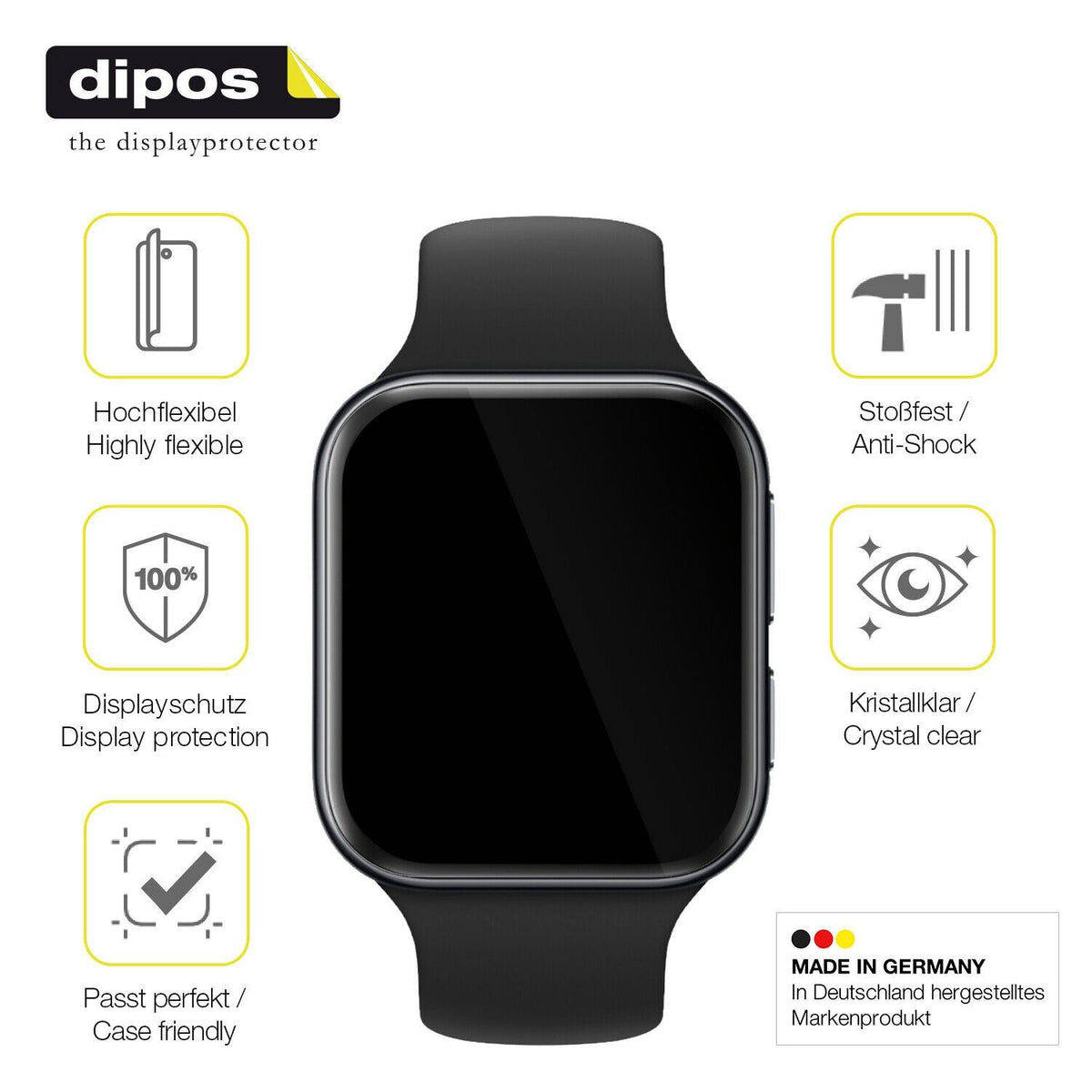 1x 3D Full Cover Schutzfolie für OPPO Watch 3